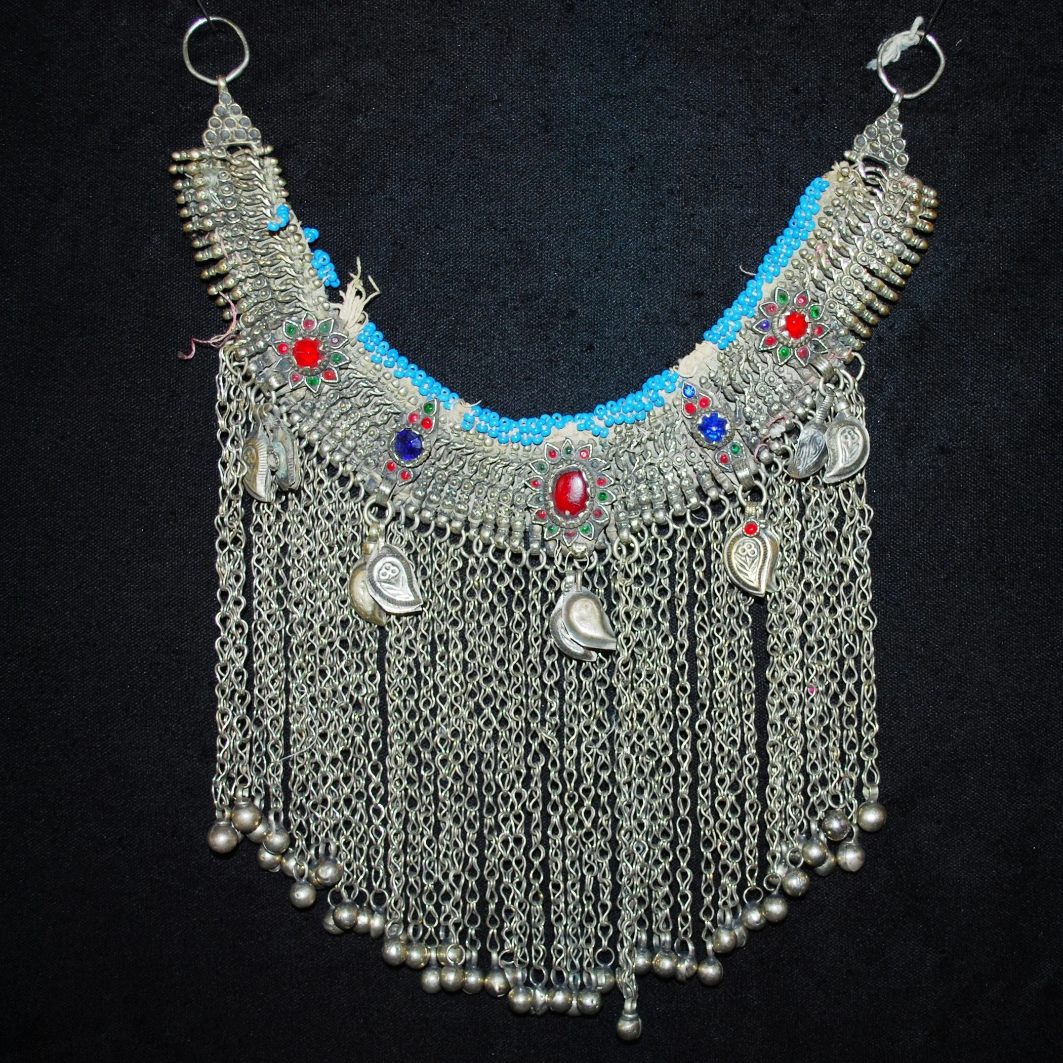 Vintage Waziri Necklace - Tribal Belly Dance Choker - Bells Jewels