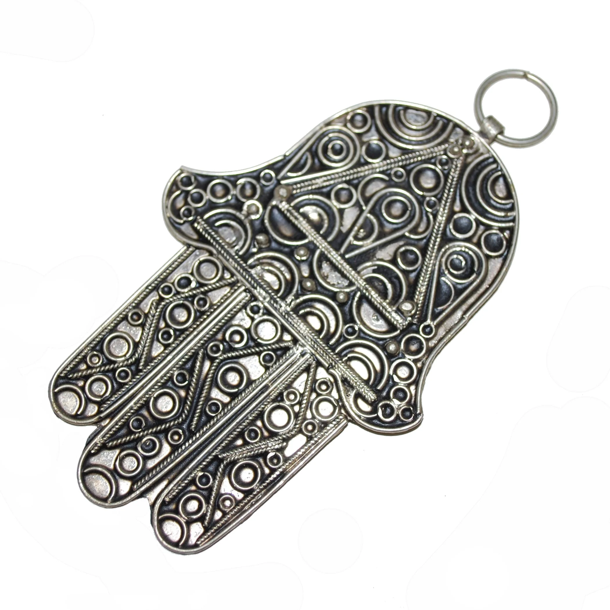 Moroccan Hamsa Pendant - Hand of Fatima - Modern Berber Hamsa