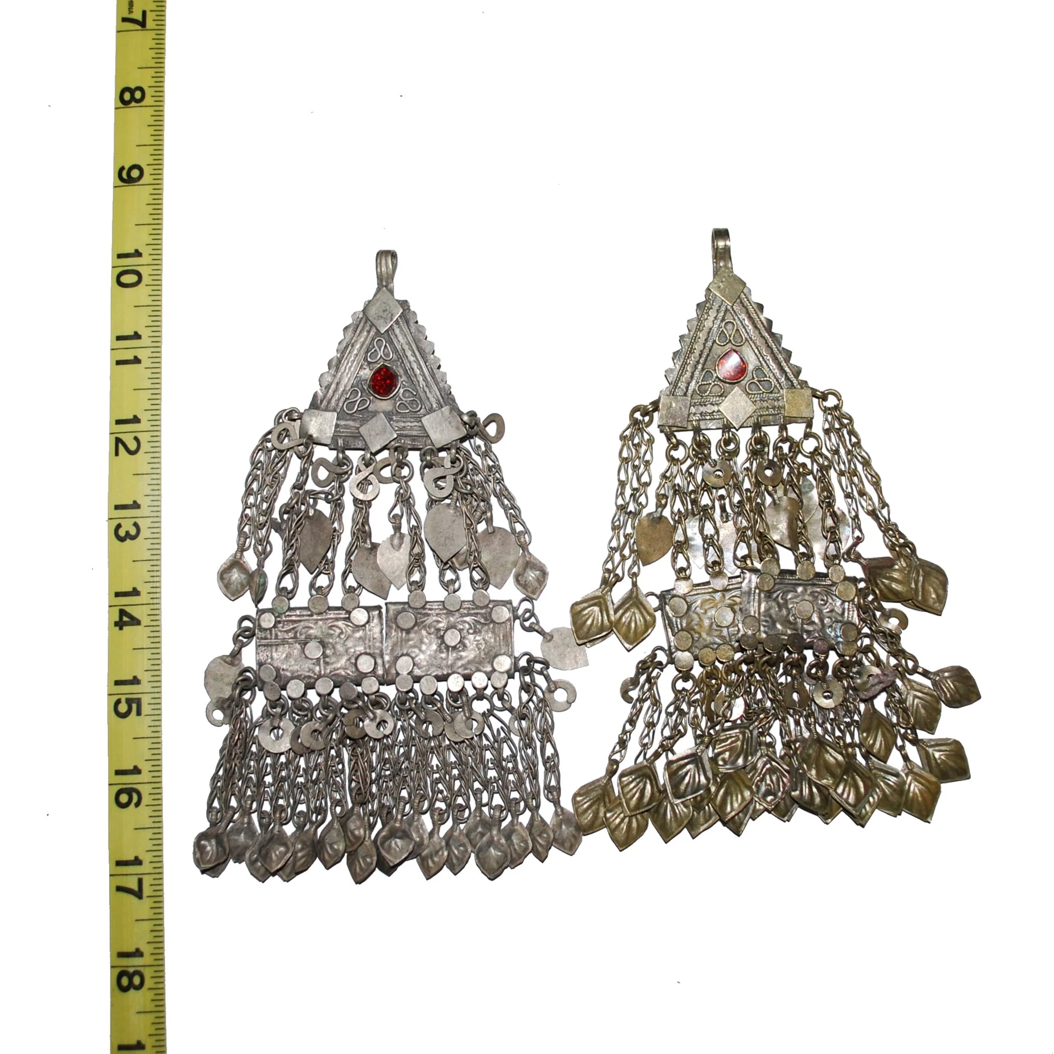 Set of 2 vintage Kuchi tribal pendants