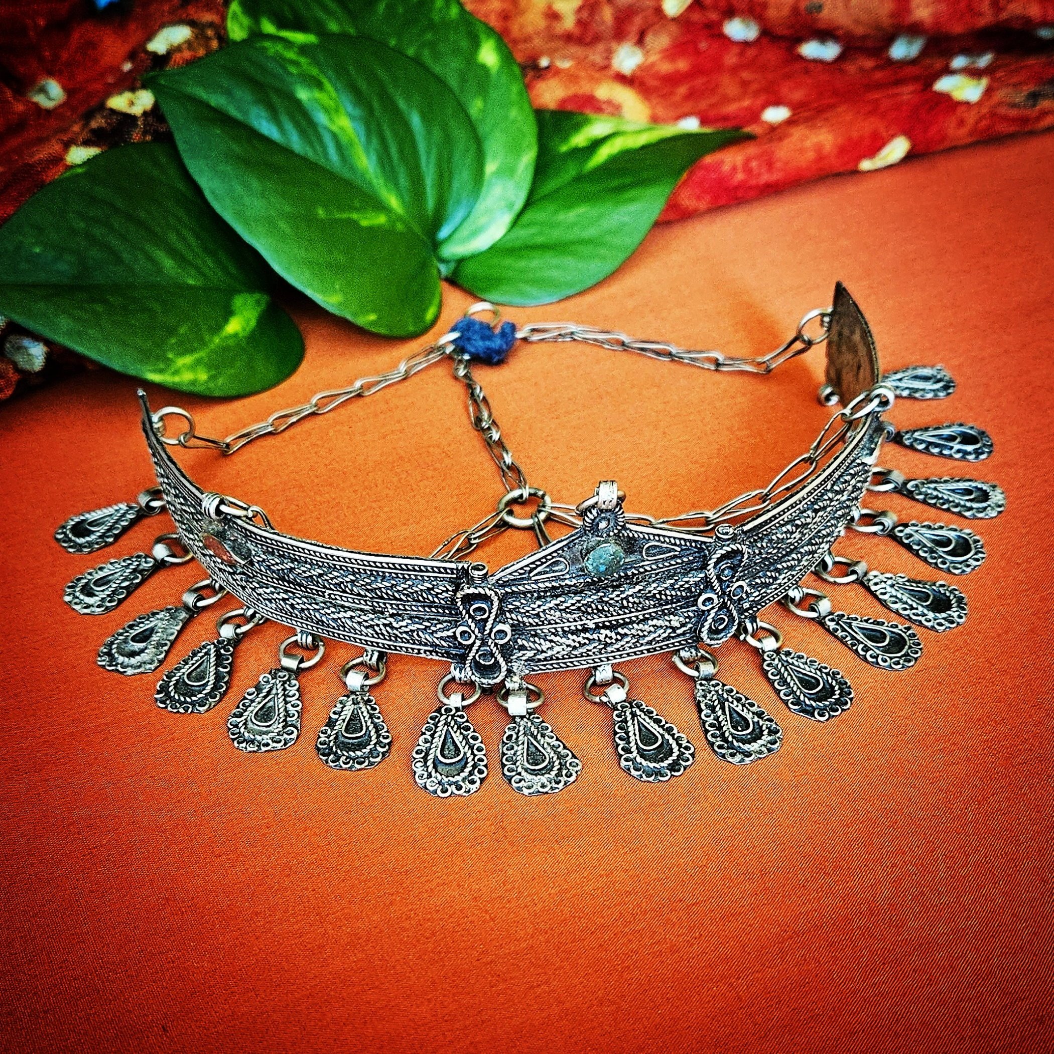 Vintage Amazigh Headpiece - Moroccan Berber Tribal Headpiece - Belly Dance