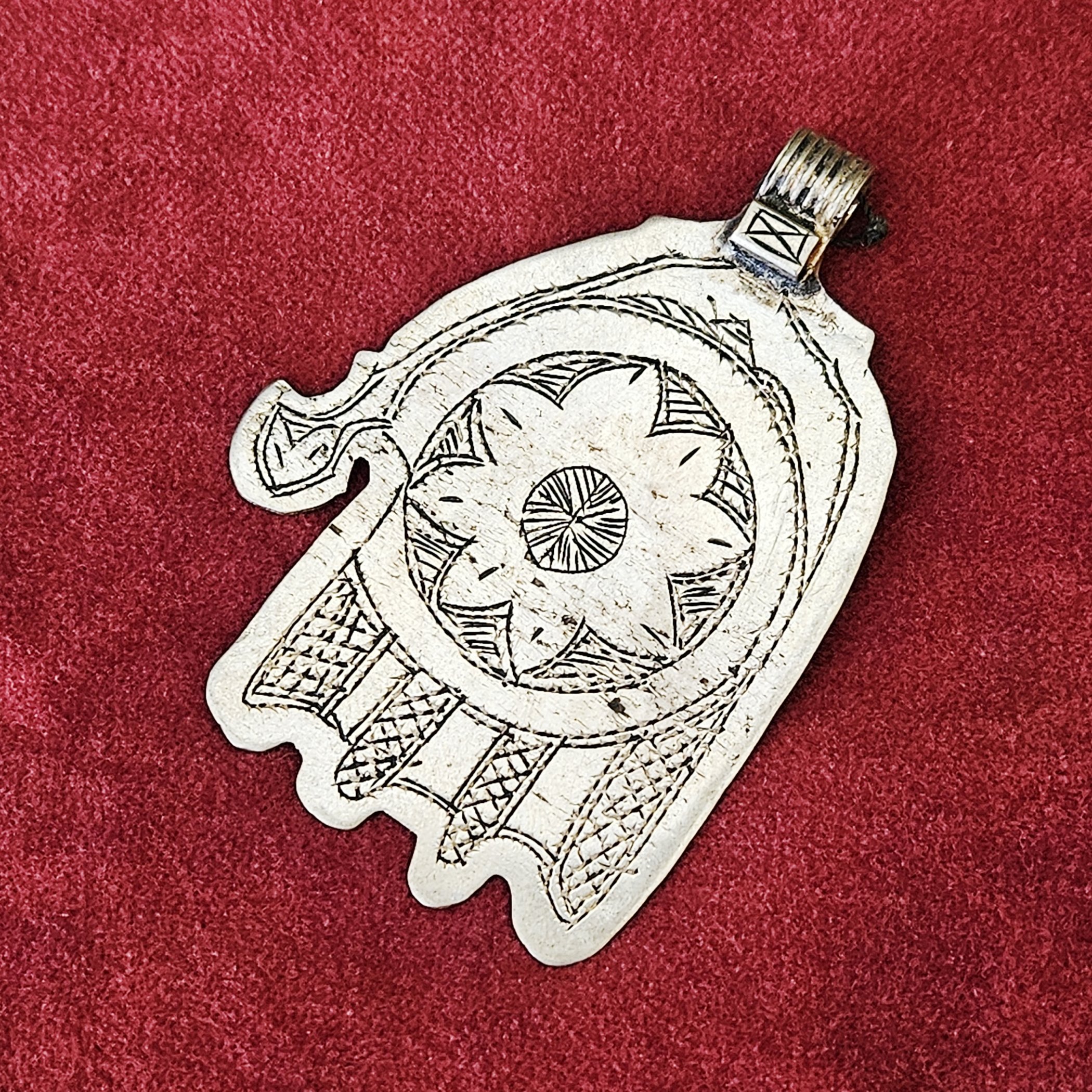 Vintage Moroccan Hand of Fatima - Hamsa Pendant - Belly Dance DIY