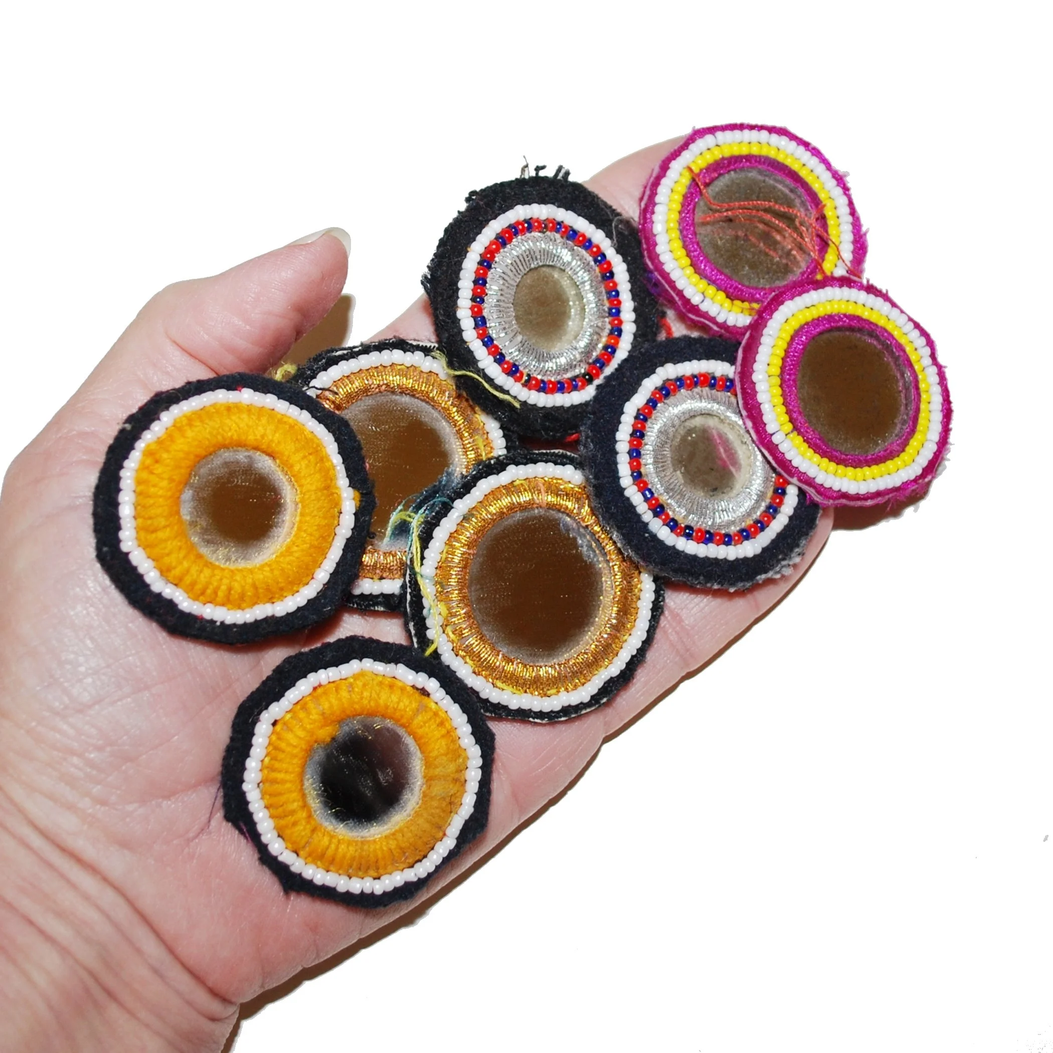 Kuchi Medallions Lot of  8 Pieces / 4 pair -  Vintage Gul i Peron - Round Tikka Medallions