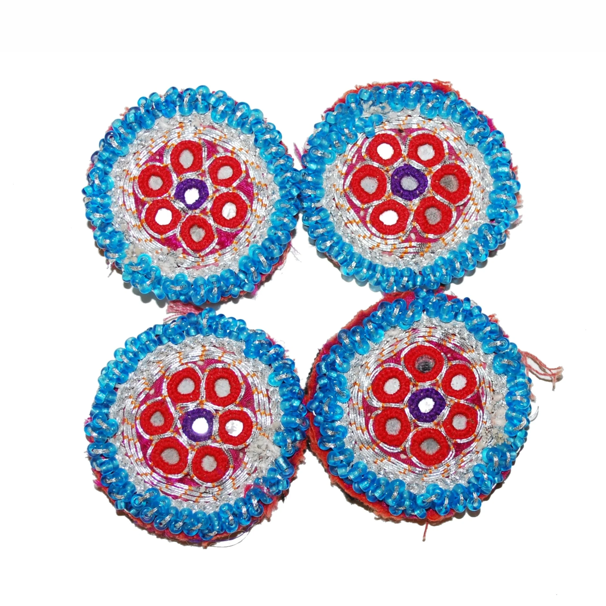 Kuchi Medallions Set of  4 Matching Pieces -  Vintage Gul i Peron - Round Tikka Medallions