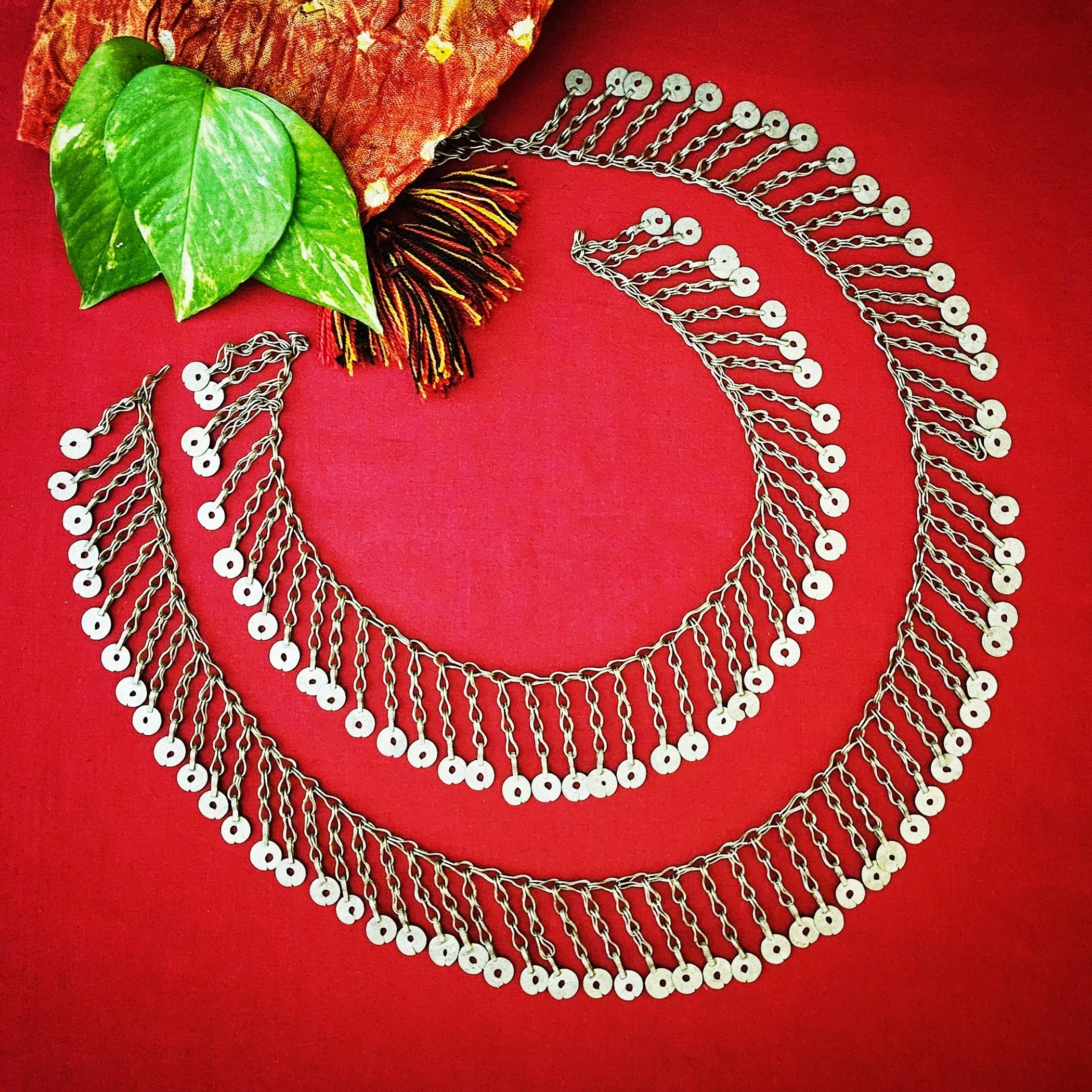 Vintage Kuchi Chain Fringe - Two Pieces Tribal Chain Fringe for  Belly Dance DIY