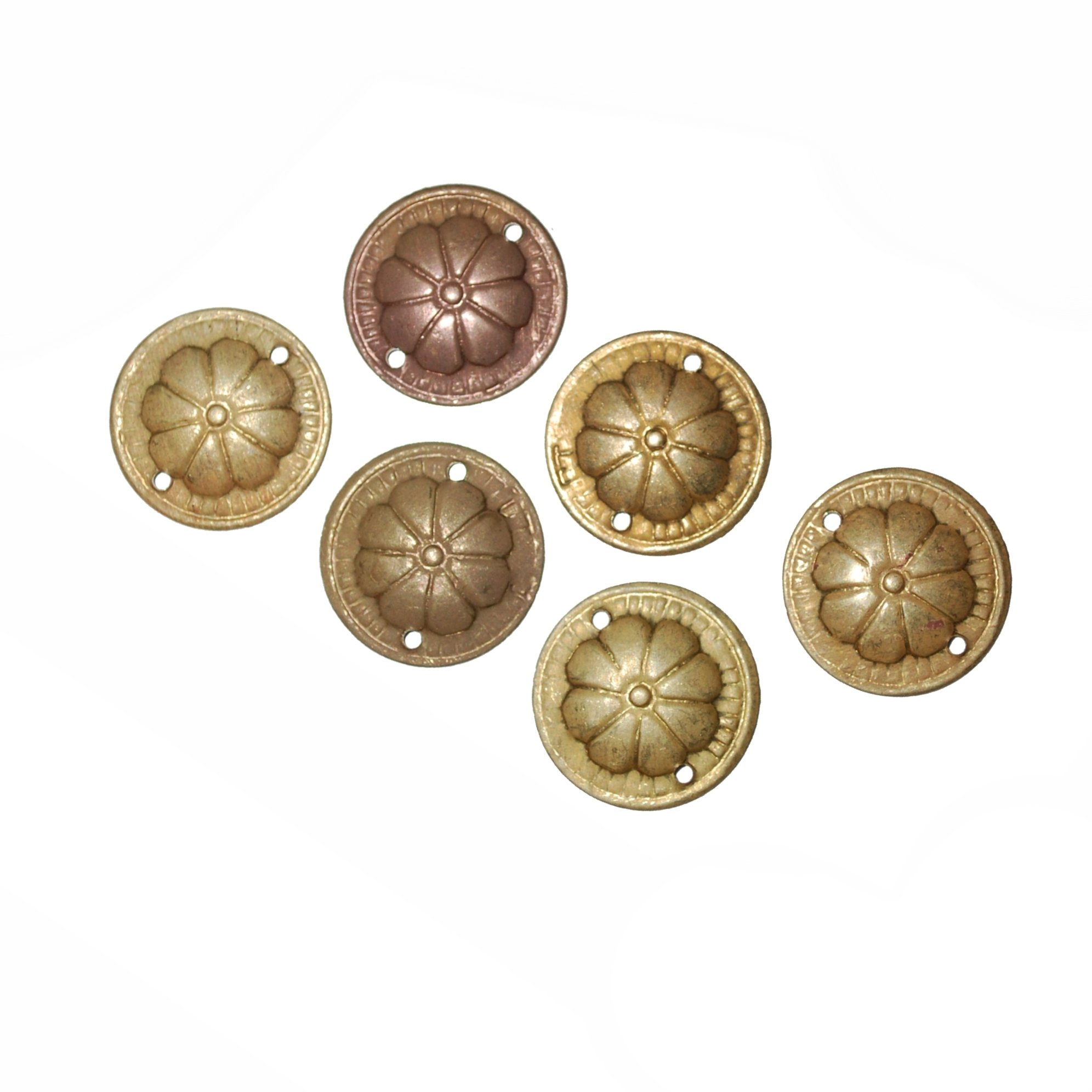 Tribal Amulets - Antique Brass Finish - Round Brassy - Pack of 50
