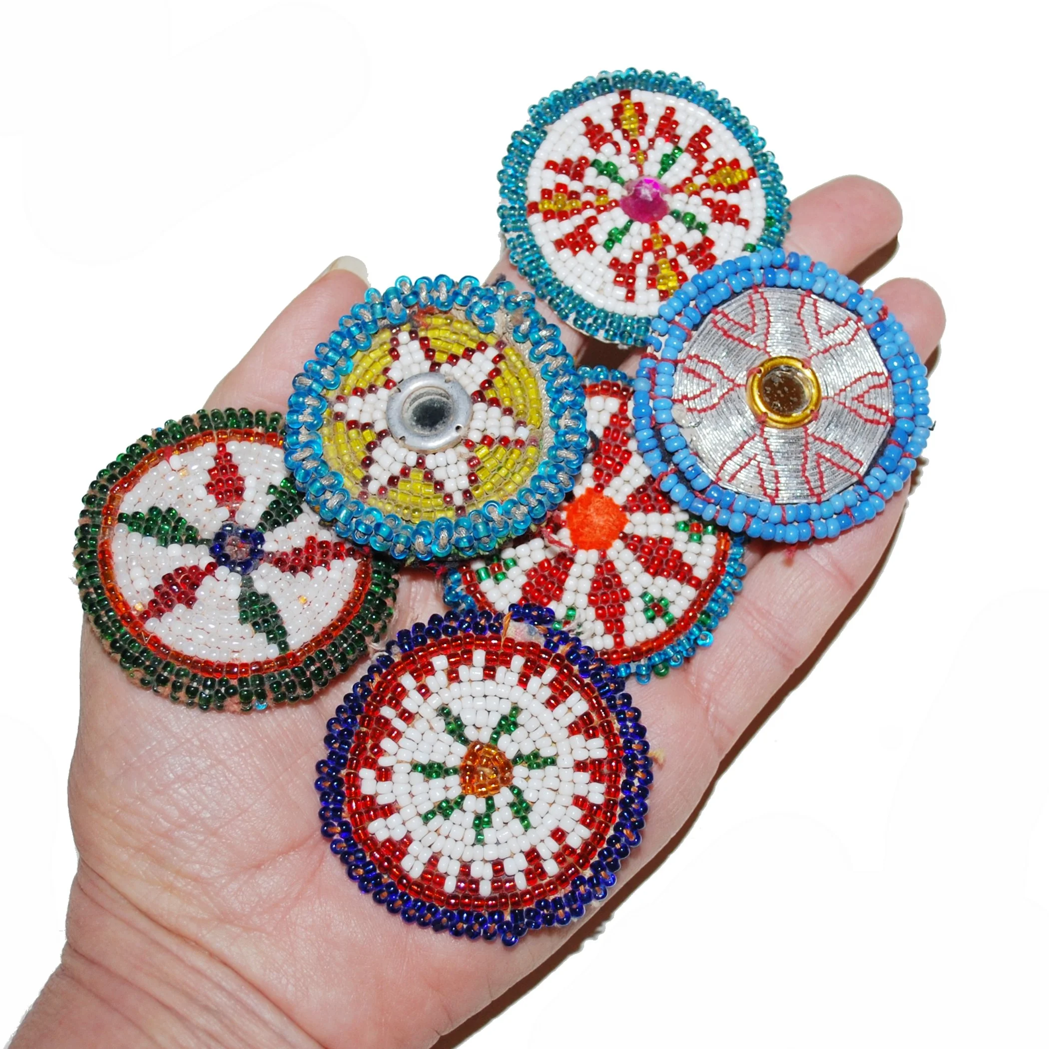 Small Round Vintage Kuchi Bead Medallions