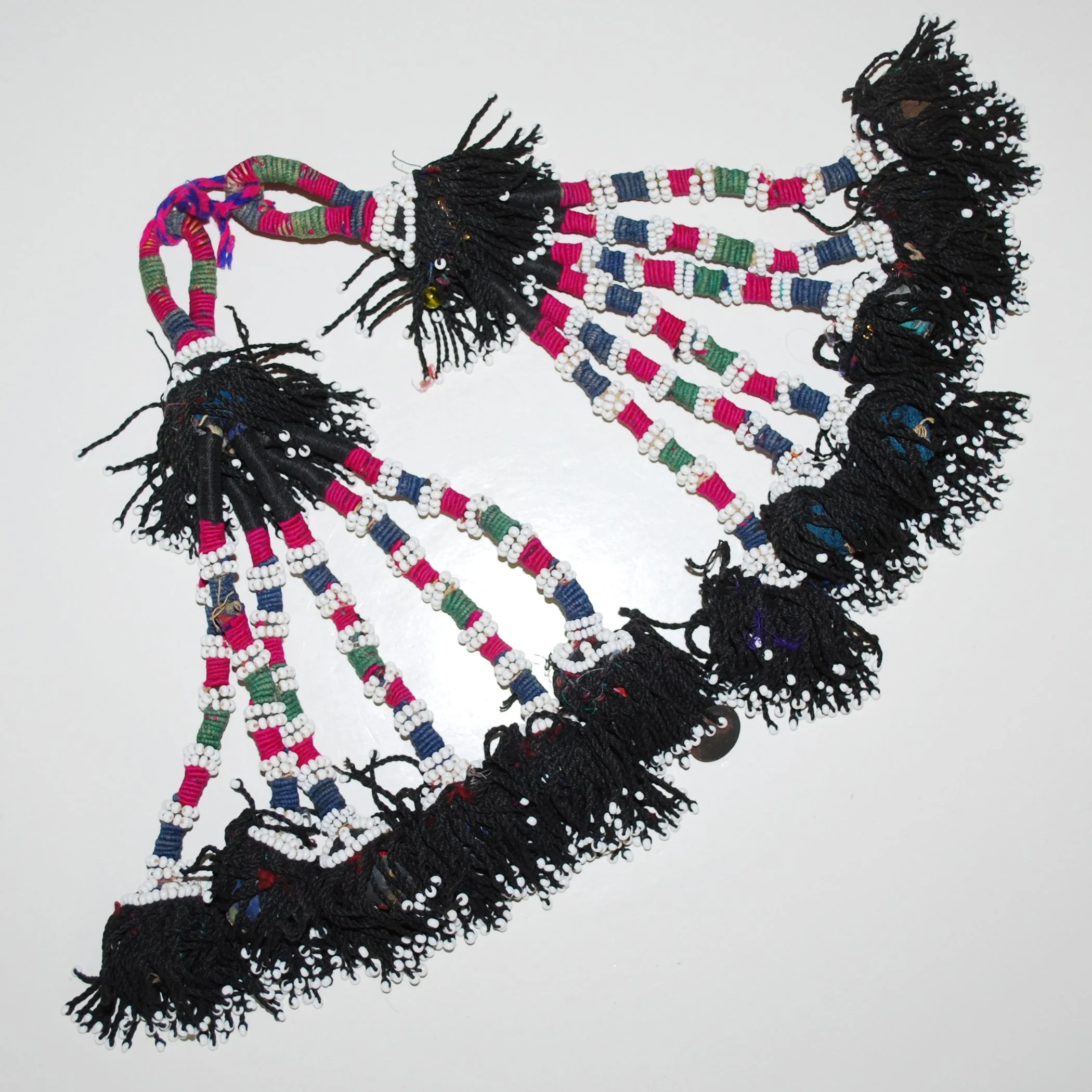 Turkoman Tribal Tassels PAIR - Vintage Silk / Cotton Tribal Tassels - Belly Dance