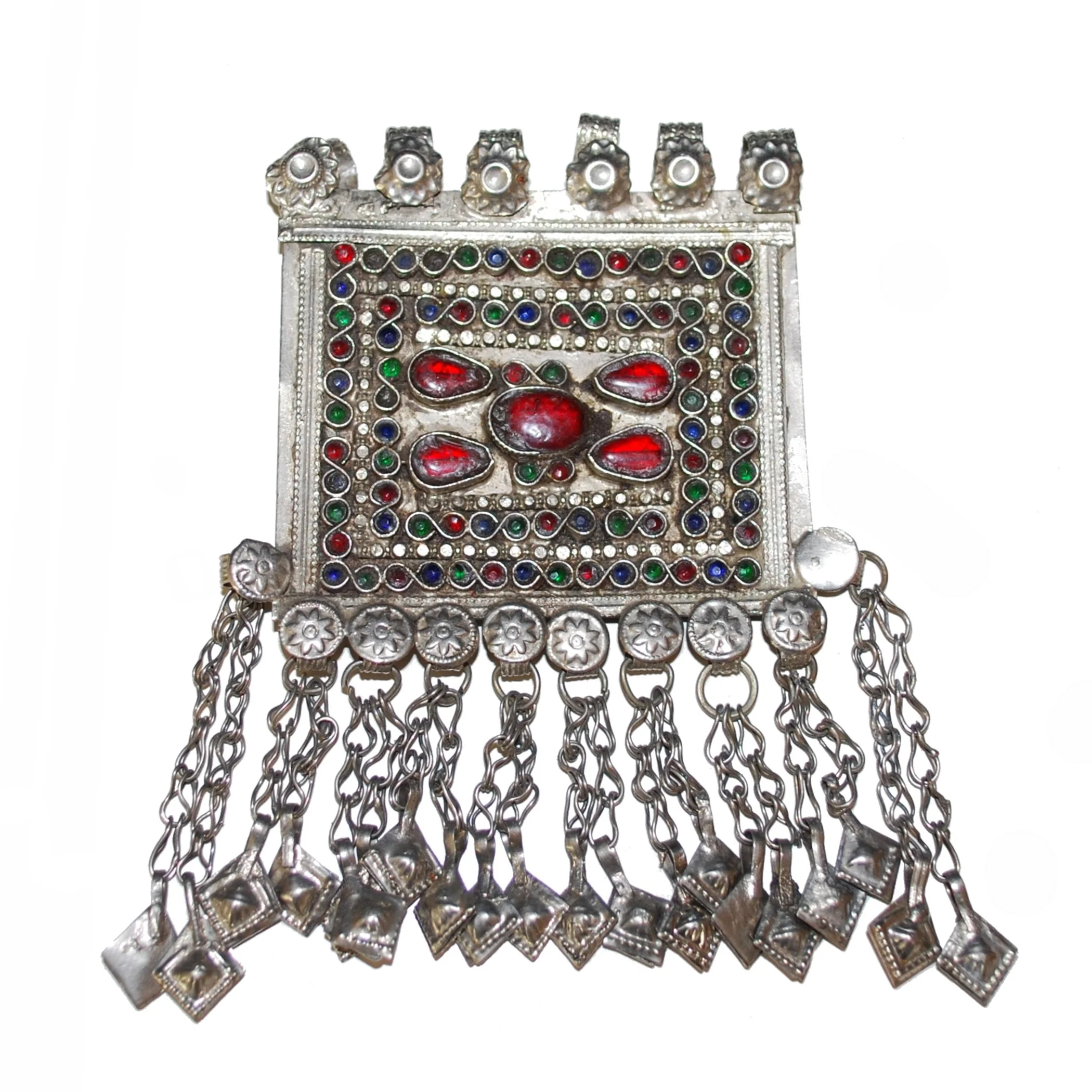 Large Vintage Kuchi Square Pendant - Pendants for Tribal Belly Dance Costuming