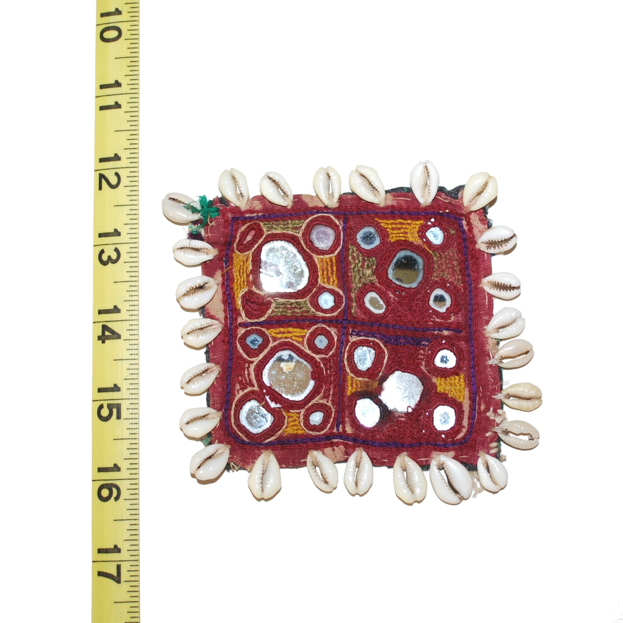 Banjara Tribal Shisha Textile - Vintage Shisha Patch with Shells - Belly Dance