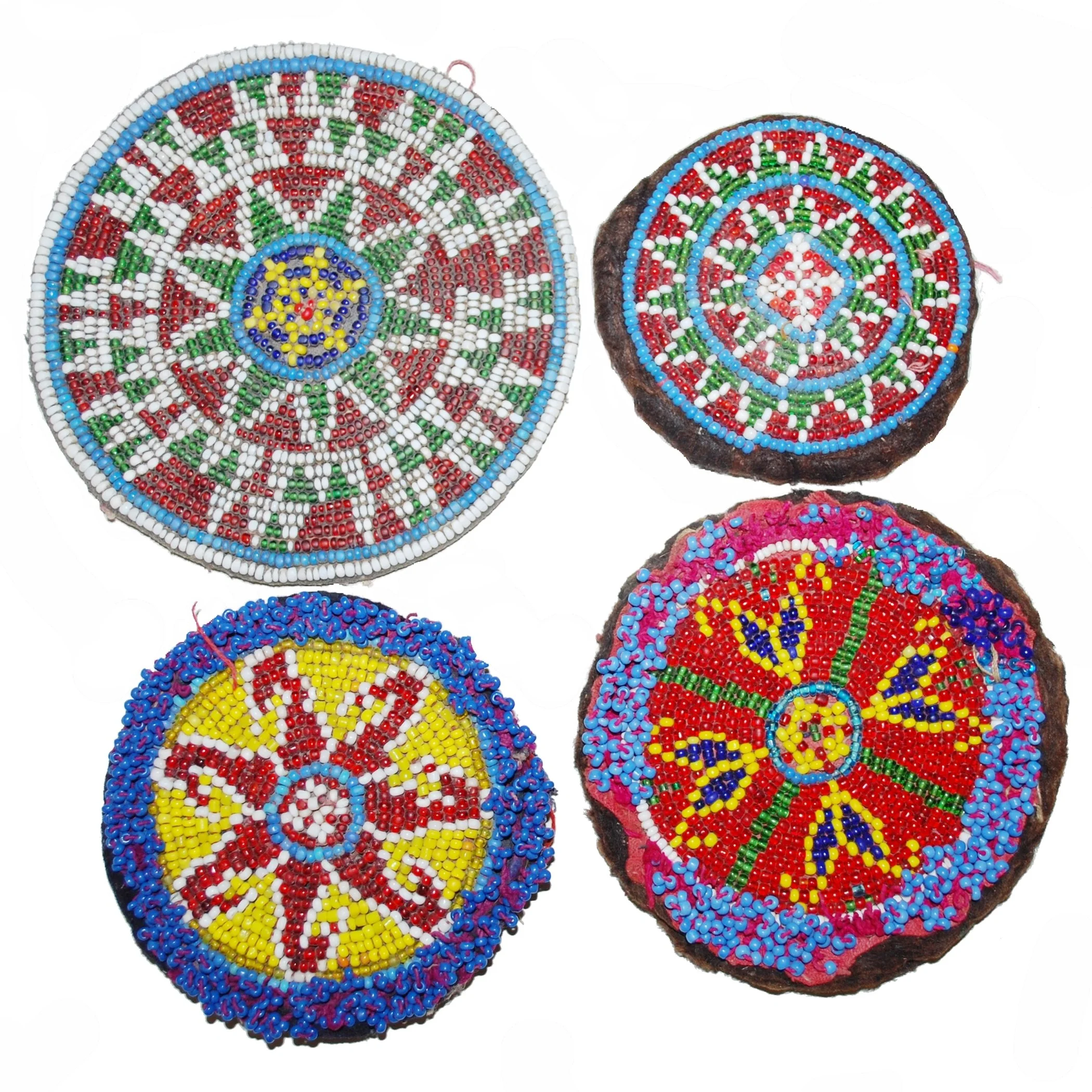 Kuchi Bead Medallions - Lot of  4 Pieces -  Vintage Gul - Kuchi Patches