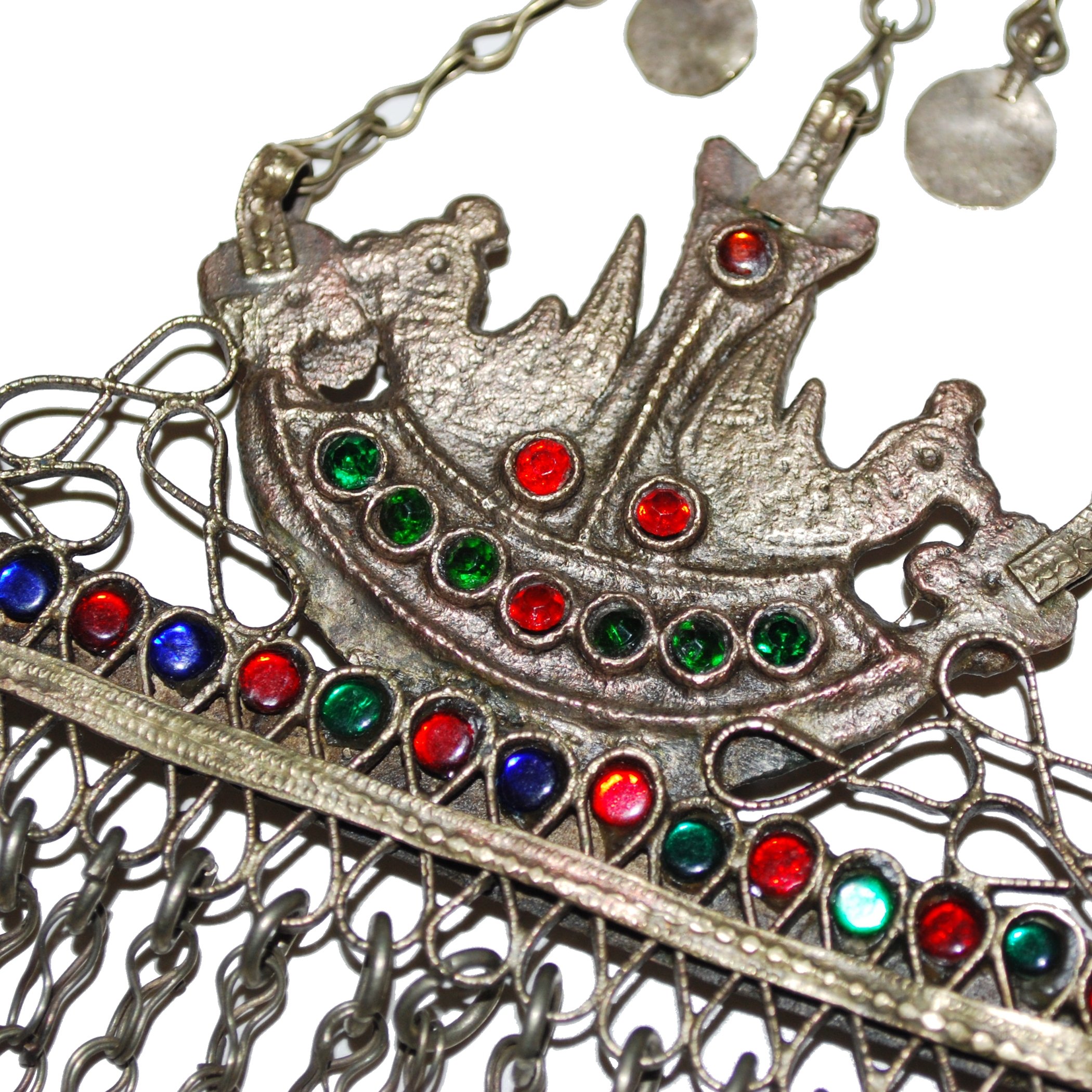 Large Kuchi tribal hair clip pendant