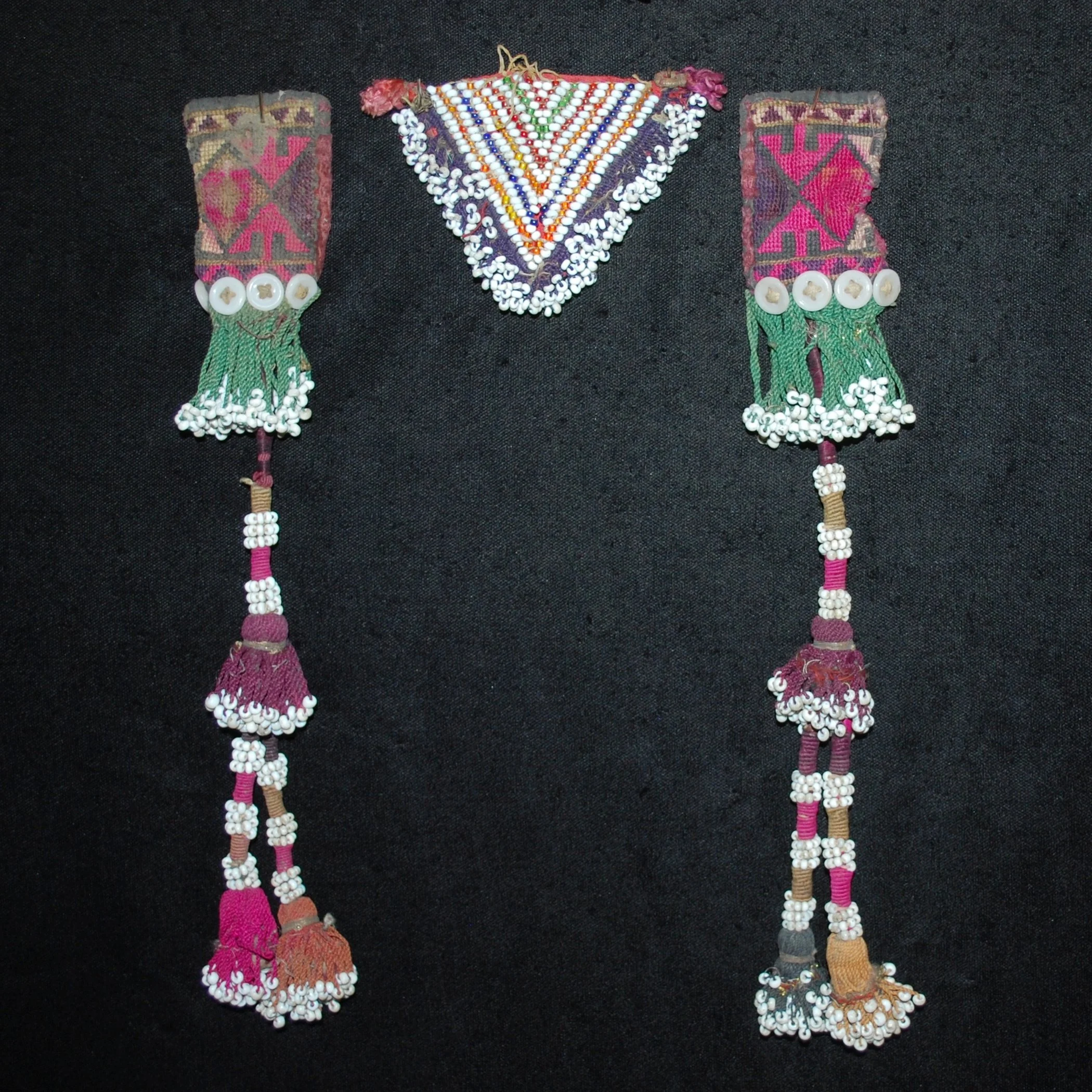 Vintage Central Asian Tassels Set - Vintage Silk / Cotton Tribal Tassels - Belly Dance