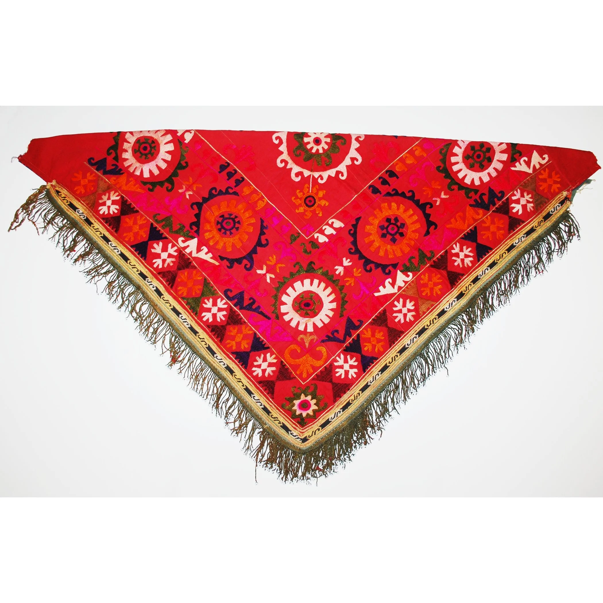 Uzbekistani Household Textile - Vintage Central Asian Saye Gosha Segusha - Fringe