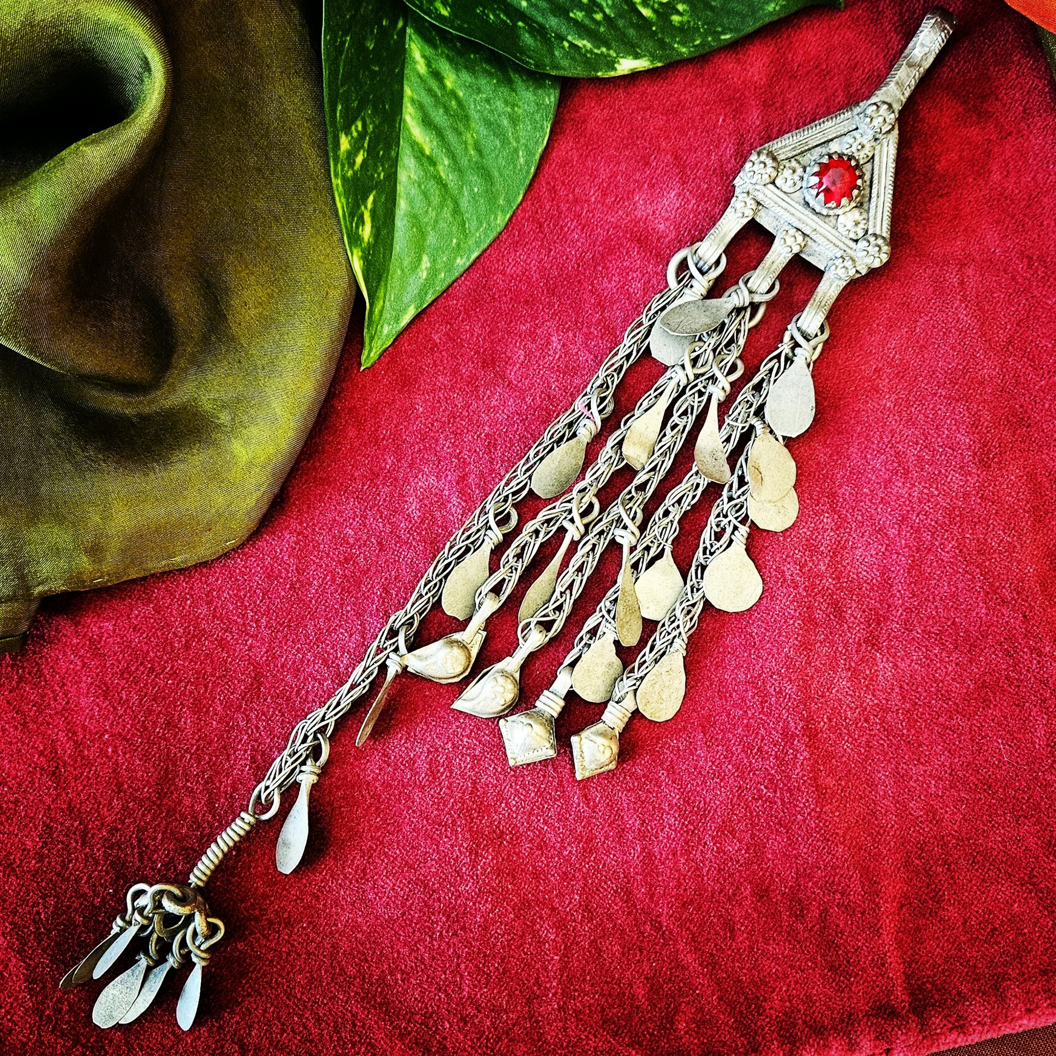 Vintage Kuchi Pendant - Tribal Triangle - Belly Dance DIY Jingle Pendant