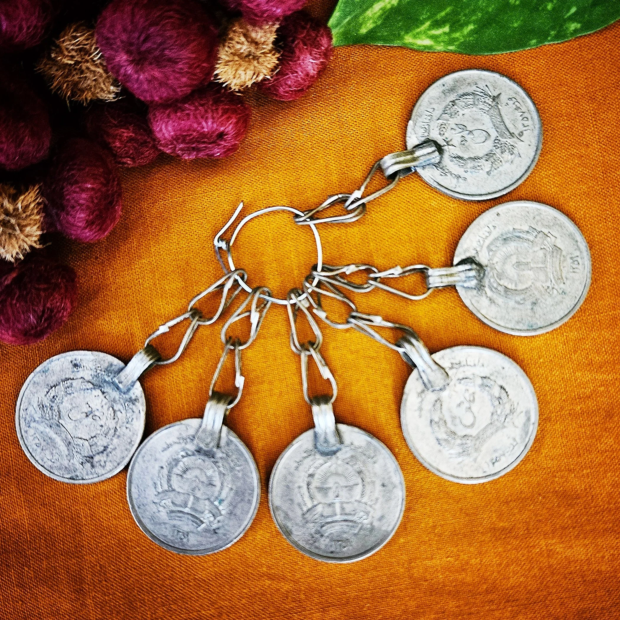 Set of 6 Kuchi Coin Dangles - Kuchi Tribal Coin Dangle Components - Belly Dance DIY