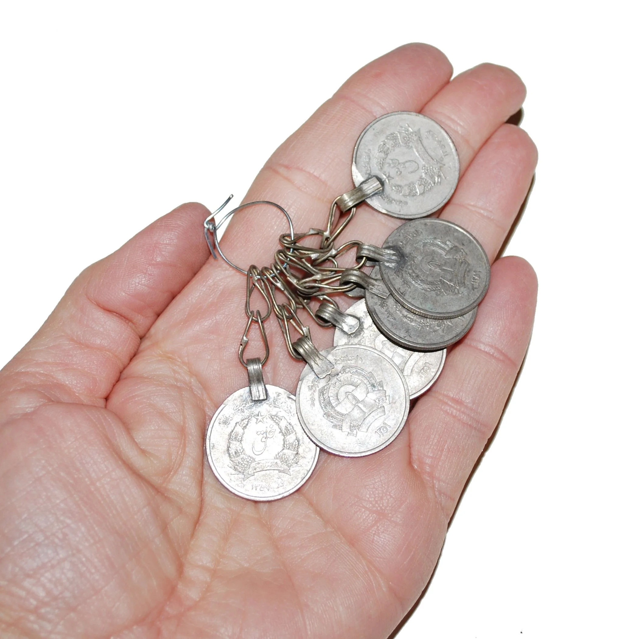 Set of 6 Kuchi Coin Dangles - Kuchi Tribal Coin Dangle Components - Belly Dance DIY