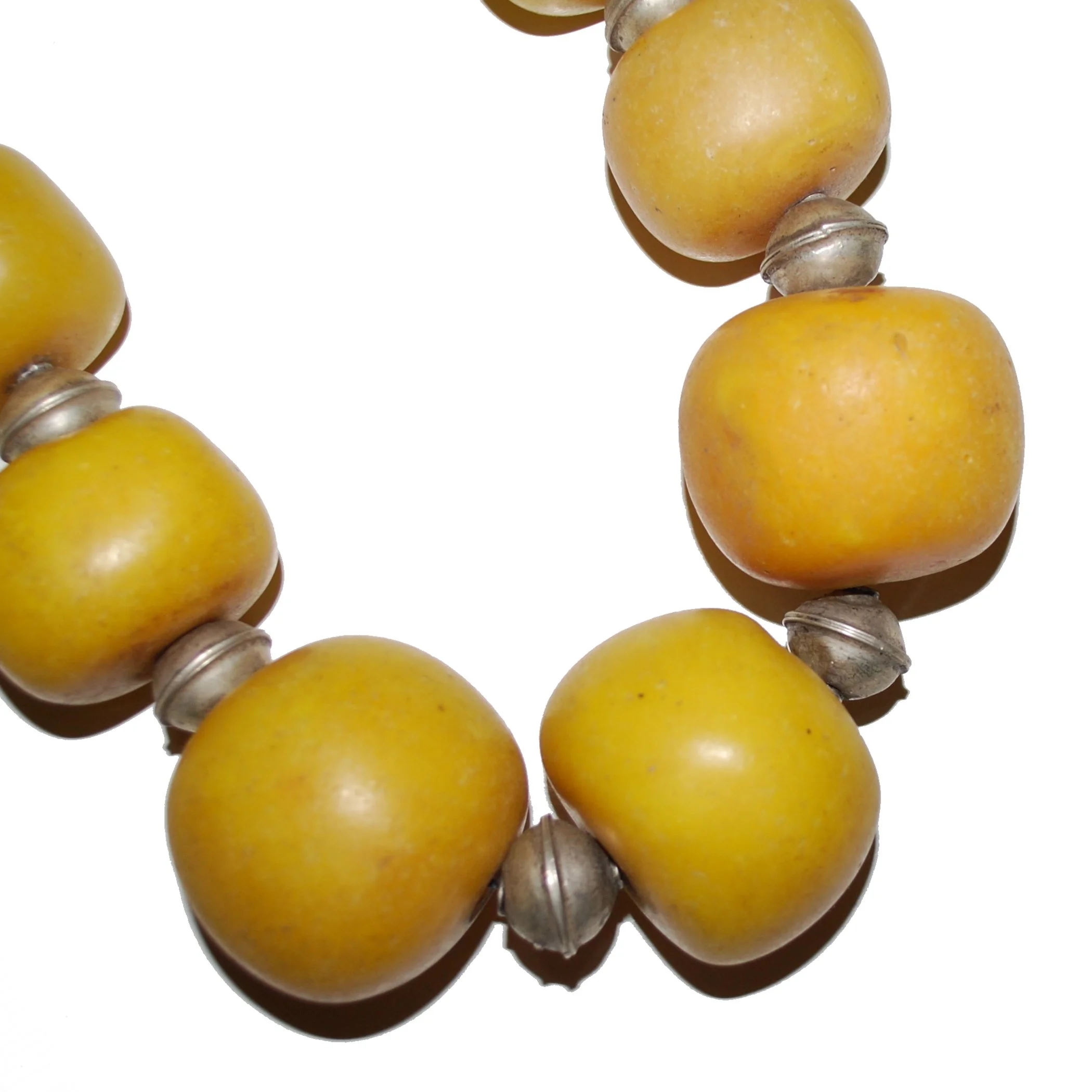 Moroccan Necklace - Berber Copal and Metal Beads Necklace - Amazigh