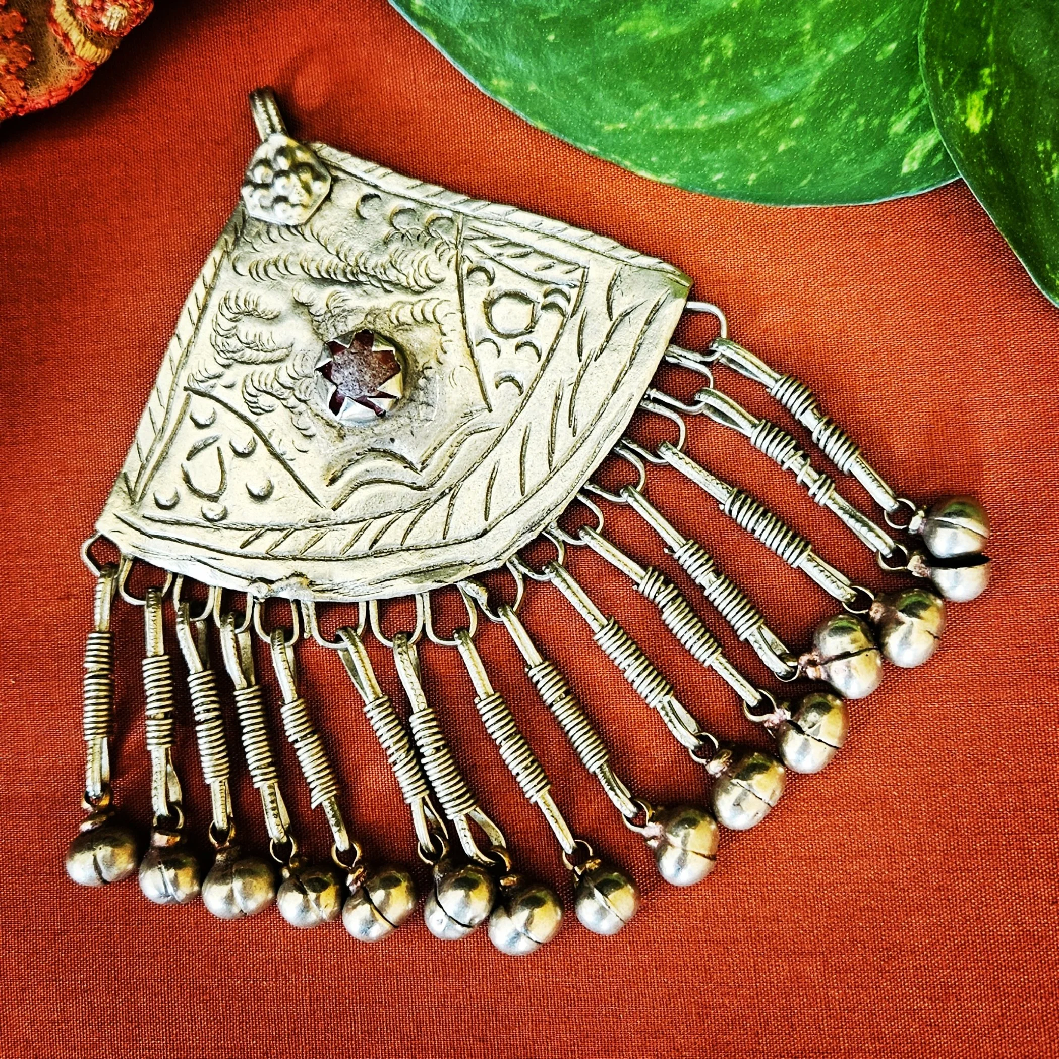 Vintage Kashmiri Pendant - Tribal Pendant for Belly Dance Costuming