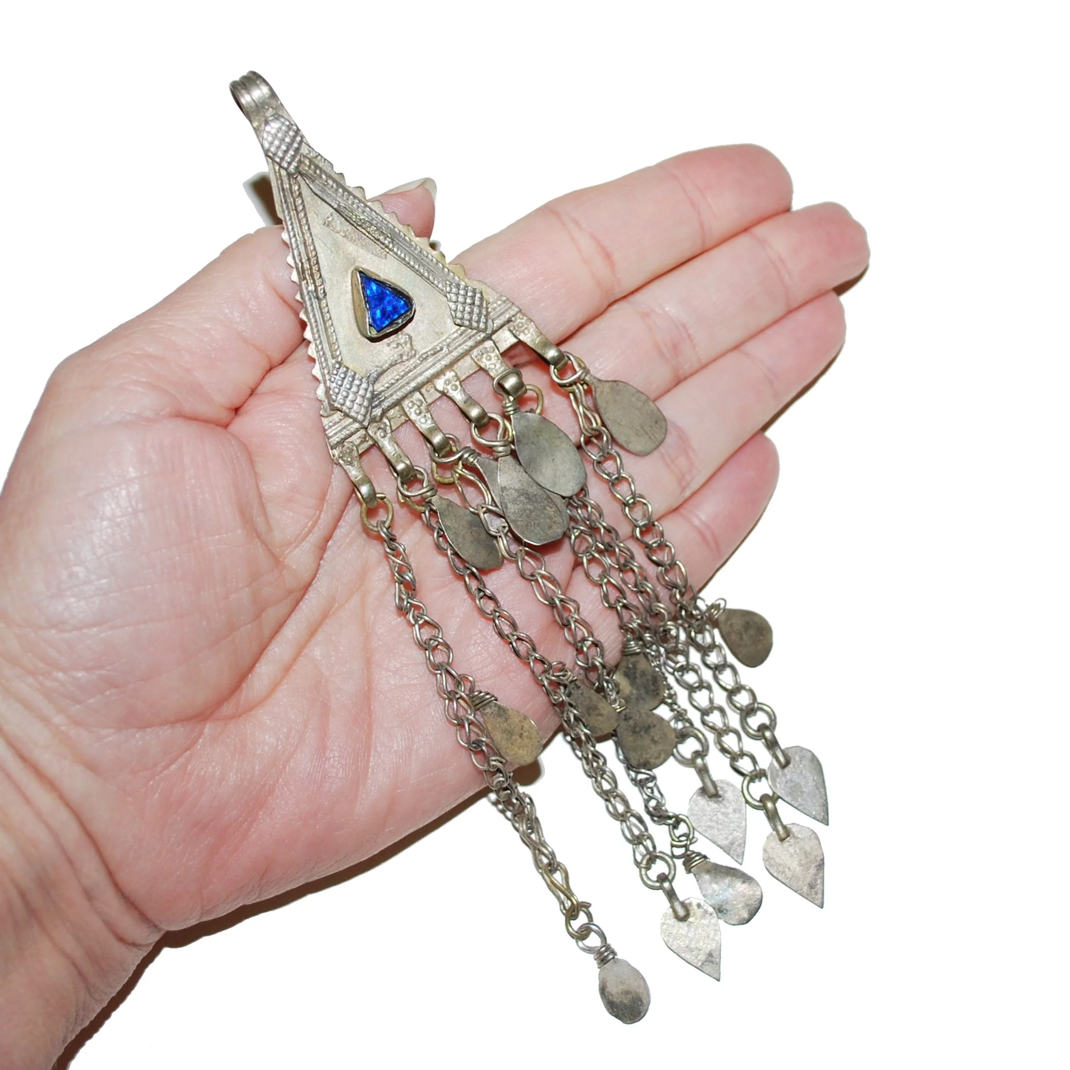 Vintage Kuchi Pendant - Vintage Triangle Pendant - Tribal Belly Dance Pendant