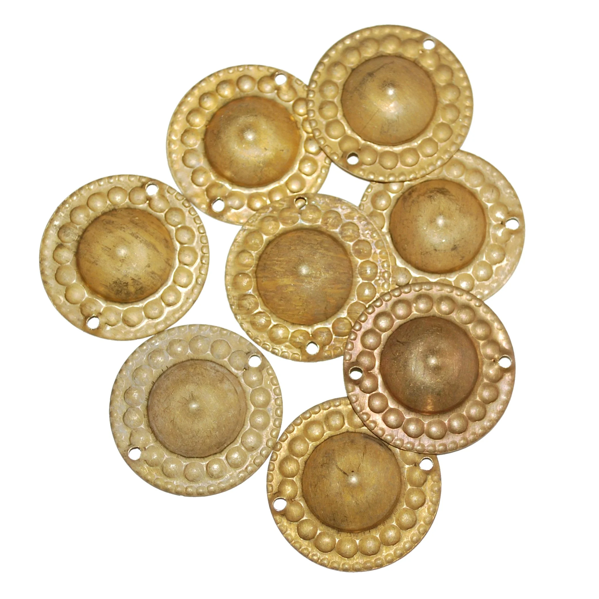 Antique Brass - LG Round Sew-Amulets Components - Belly Dance DIY - 25 Pcs