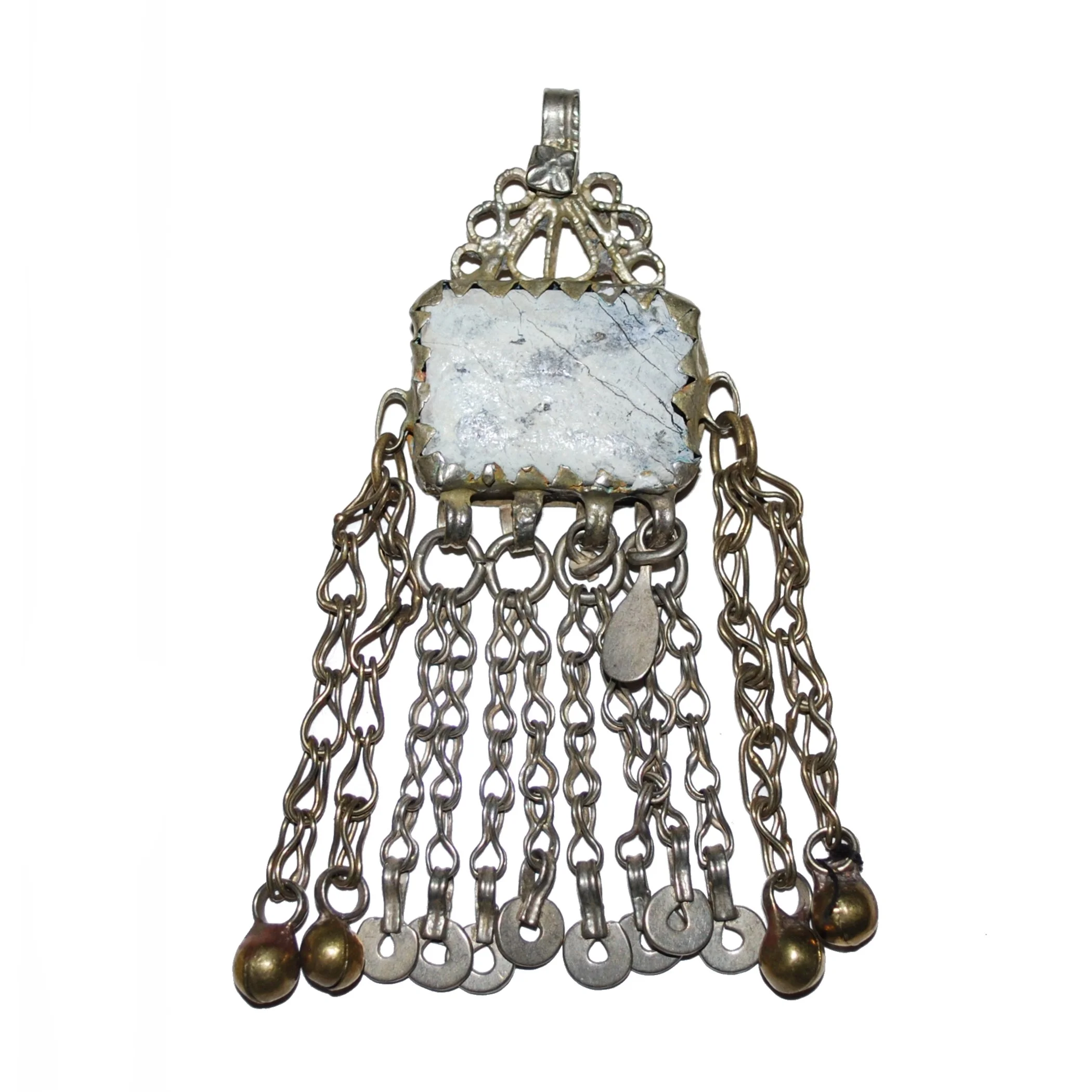 Small Kuchi Pendant with Stone or Composite Inset