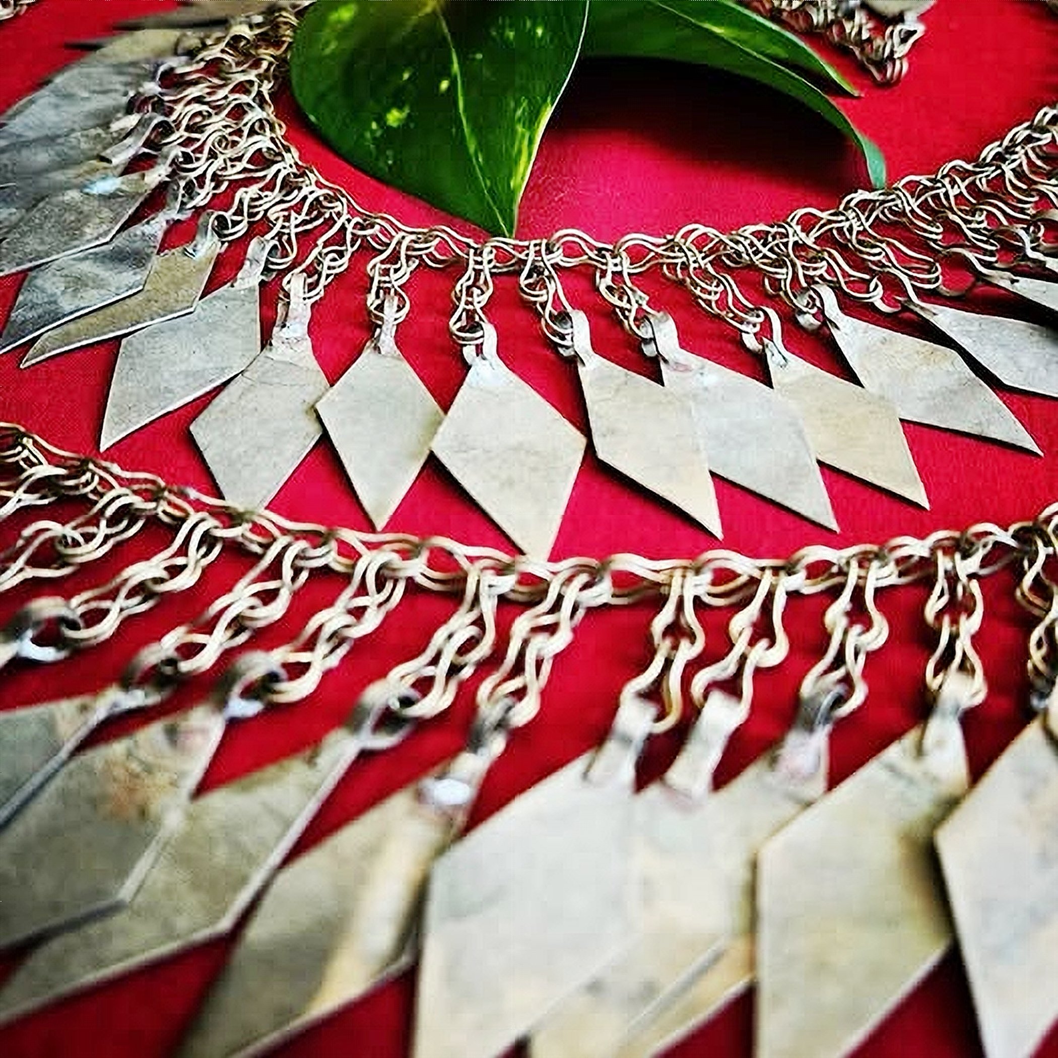 Turkoman Style Chain Fringe - 42 Inches Unpolished - Tribal Chain Fringe for  Belly Dance