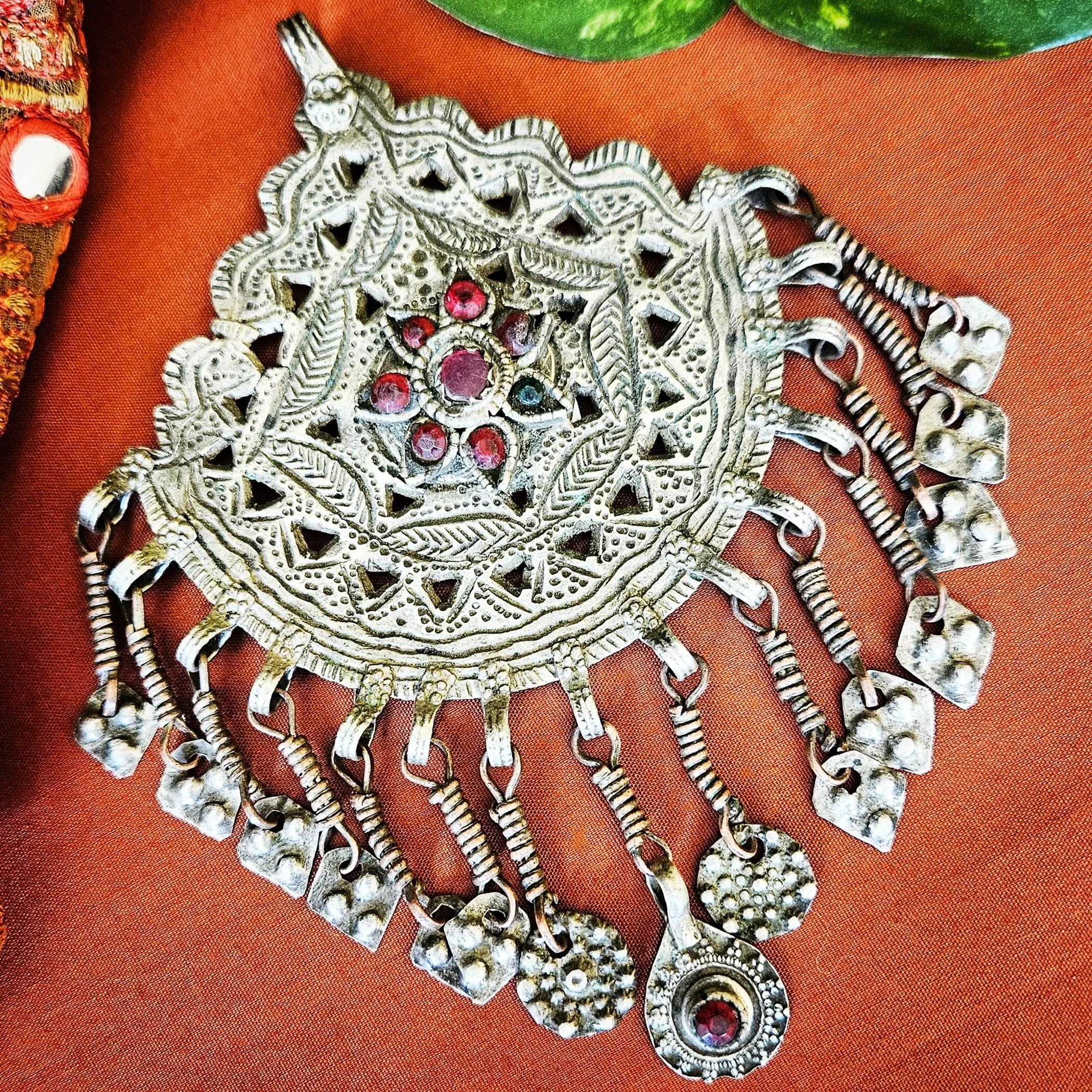 Vintage Kashmiri Pendant - Tribal Pendant for Belly Dance Costuming DIY