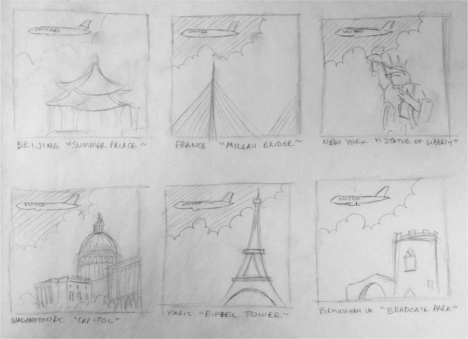 Napkin destination concepts set 1
