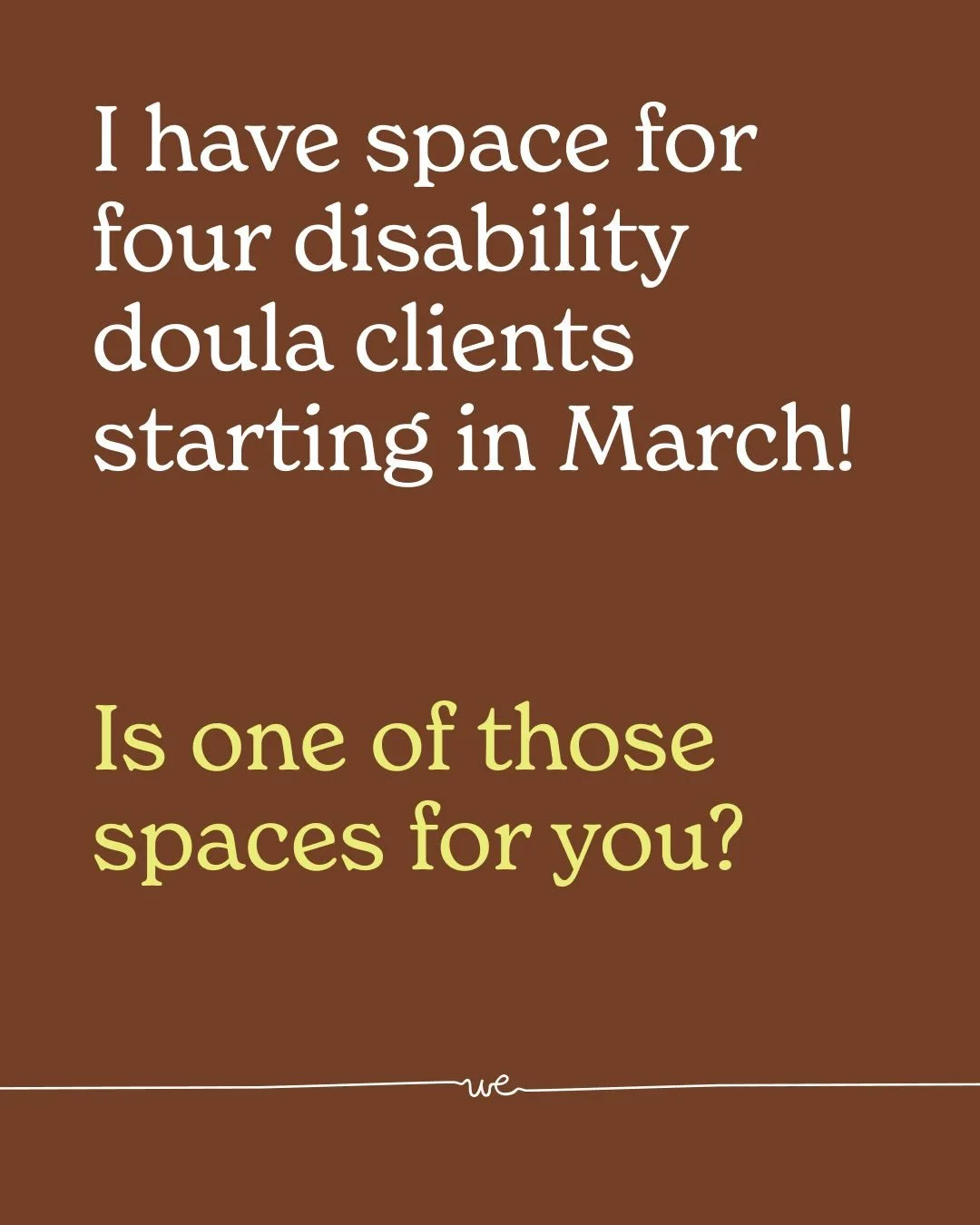 So excited to have some space for new one on one clients starting in March! If this resonates with you, send me a dm and let&rsquo;s talk more about working together 🌱

Image descriptions:
Image 1: 
Text on a brown slide reads I have space for four 