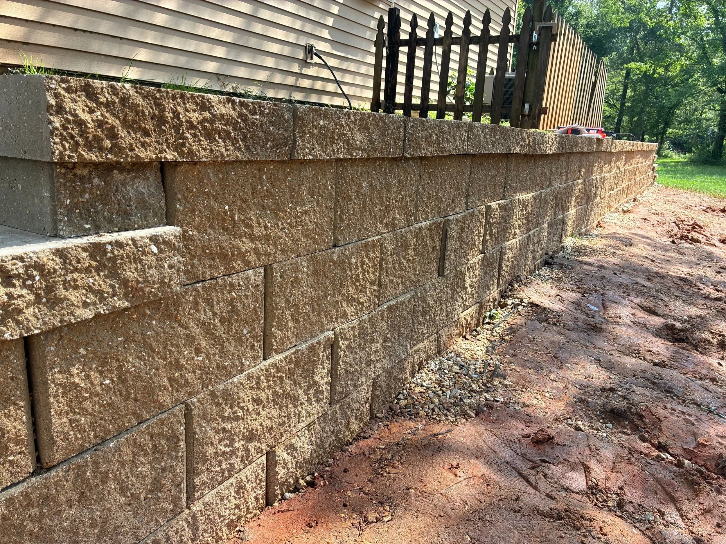 4 high retaining wall, tan colored