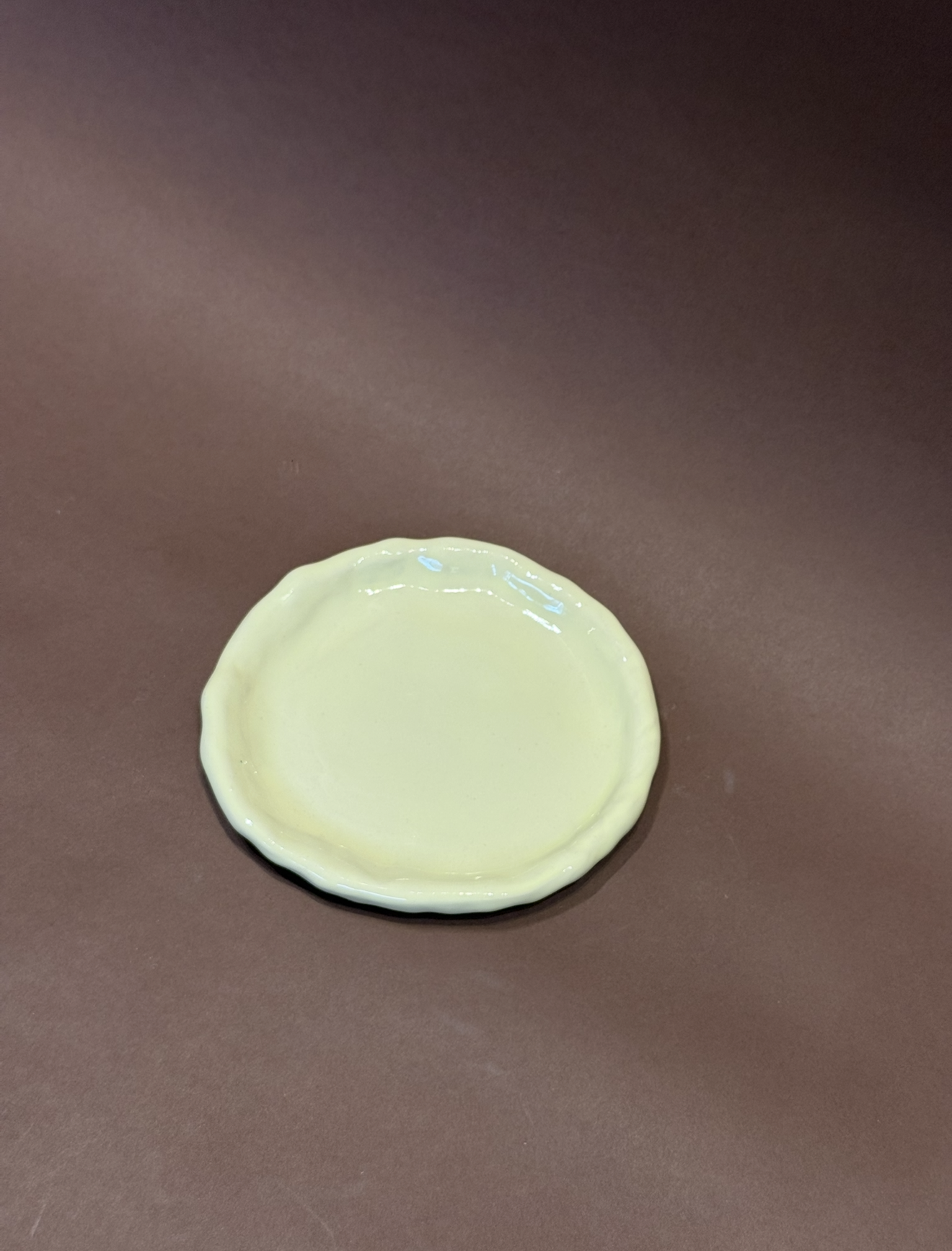 butter yellow dessert plate