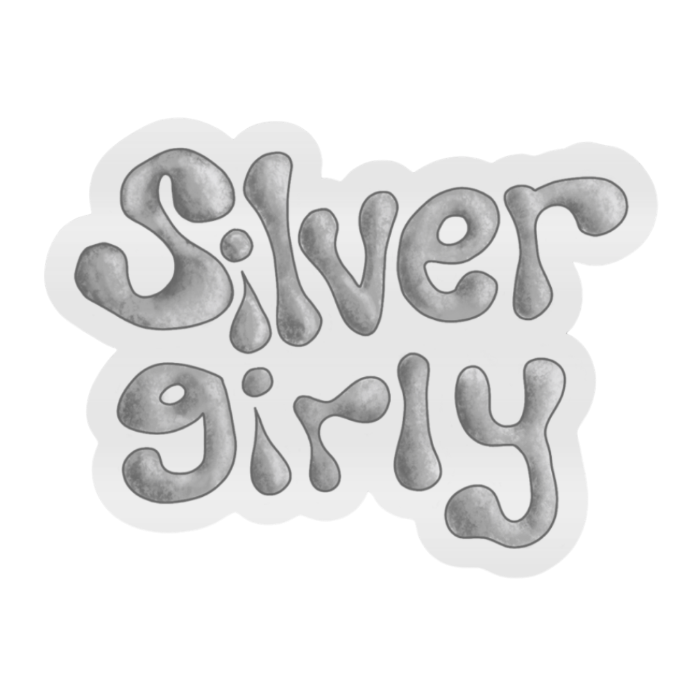 silver girly sticker