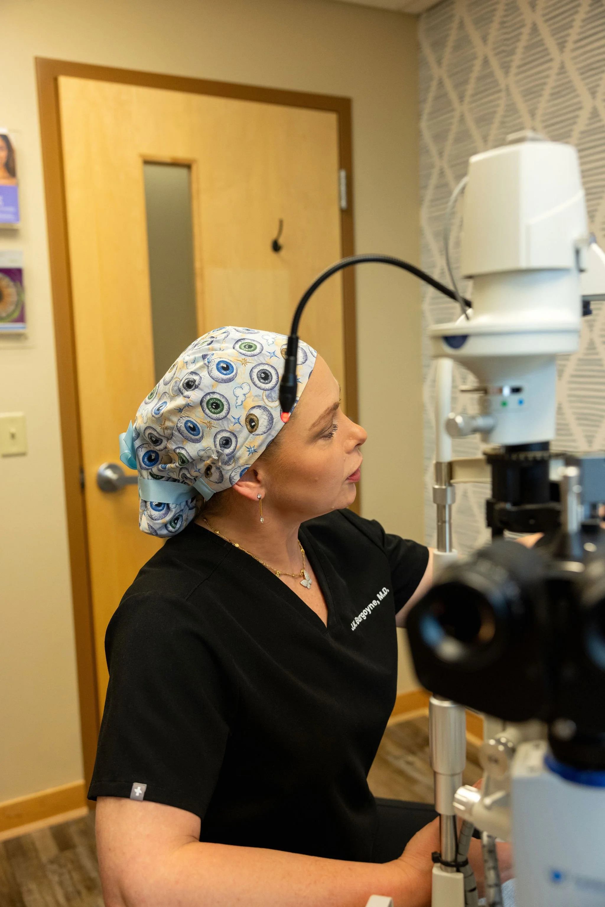 Doctor at consultation for eyelid surgery in Wichita and Andover, KS