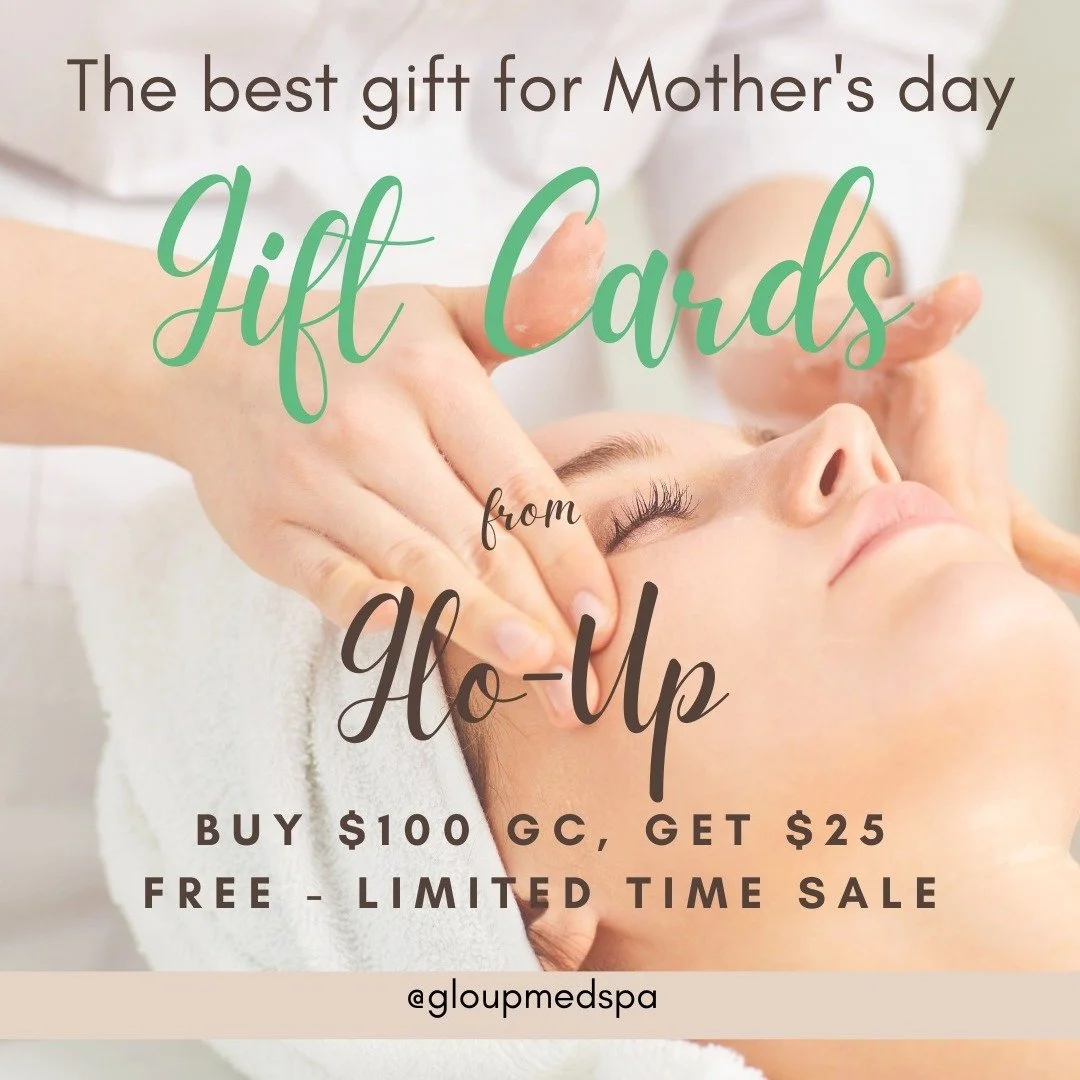MOTHER'S DAY GIFT CARD SPECIAL!

Treat the incredible moms in your life (or yourself) to a little luxury this Mother's Day with our exclusive Glo-Up gift card offer, available THROUGH MAY 12 ONLY!
Get $25 free for every $100 gift card purchased. No l