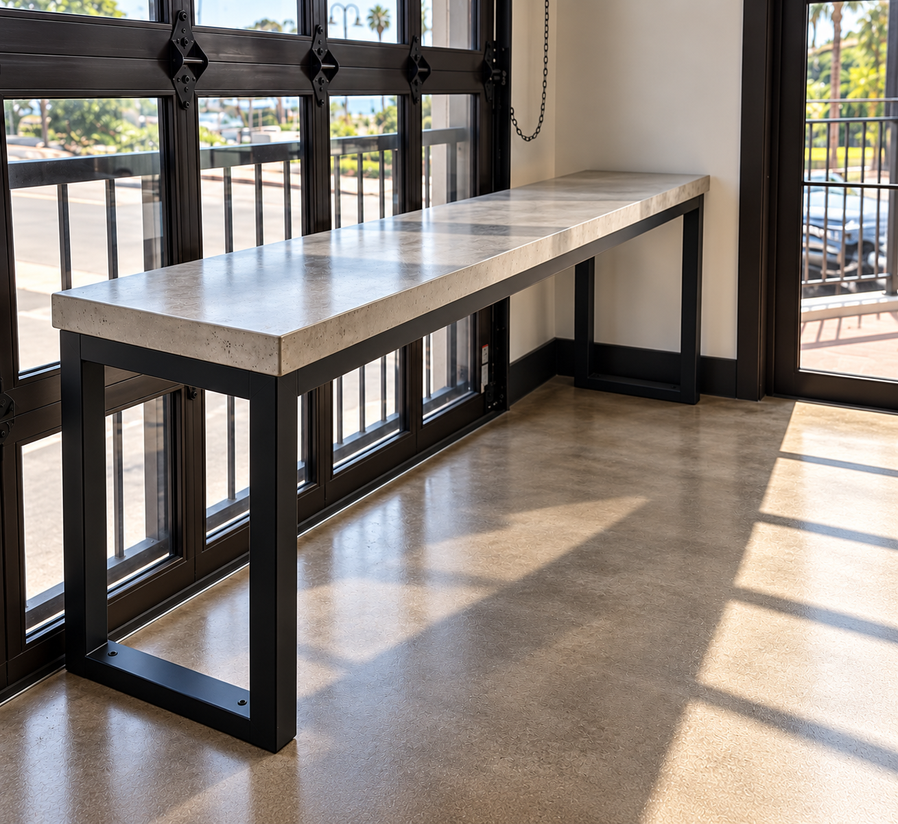 Concrete and Metal Console