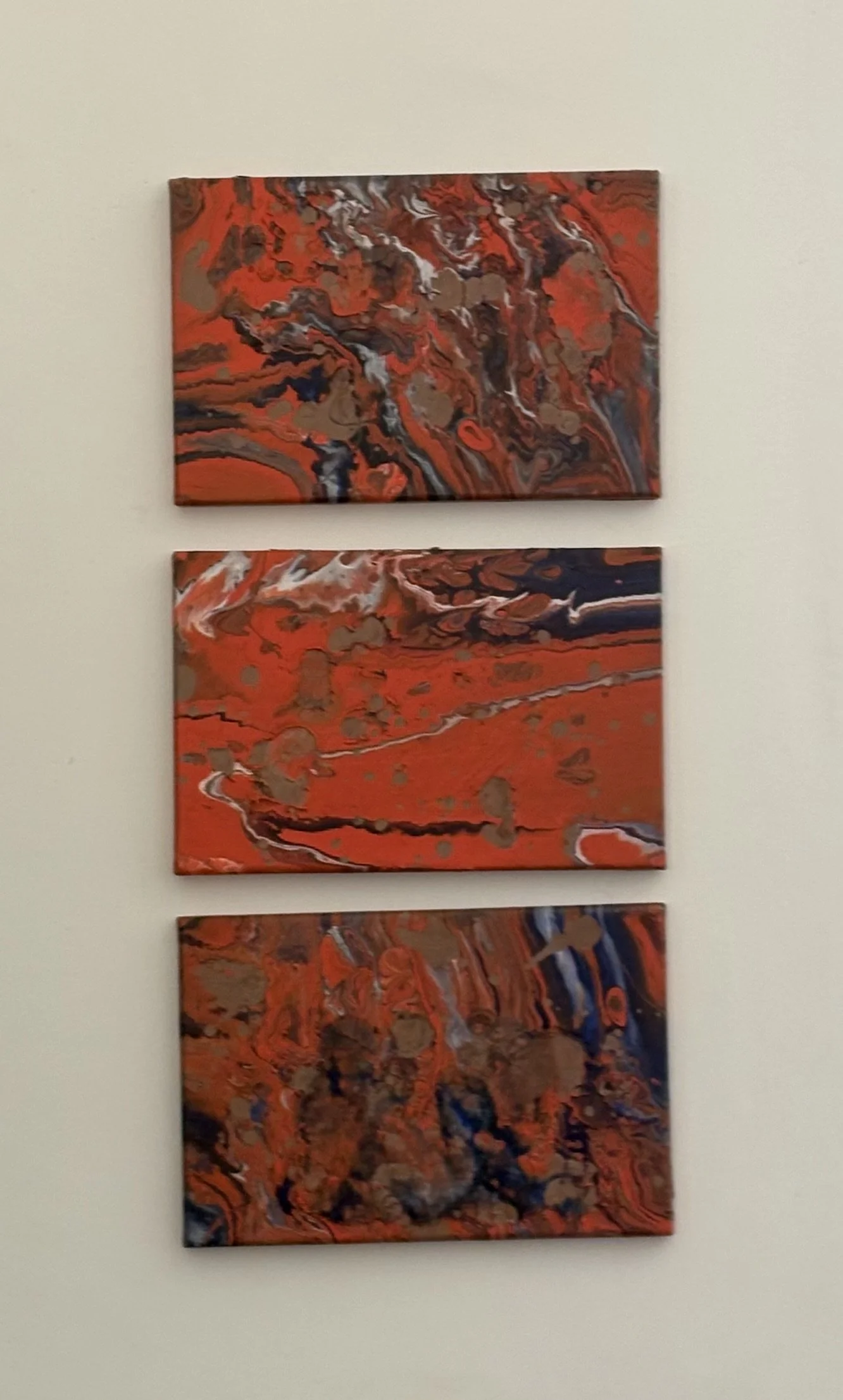 Set of 3 Pour Paintings - 12x18 - Commissioned