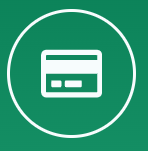 Credit card icon on a green background