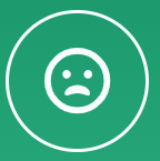 Sad face icon on green background