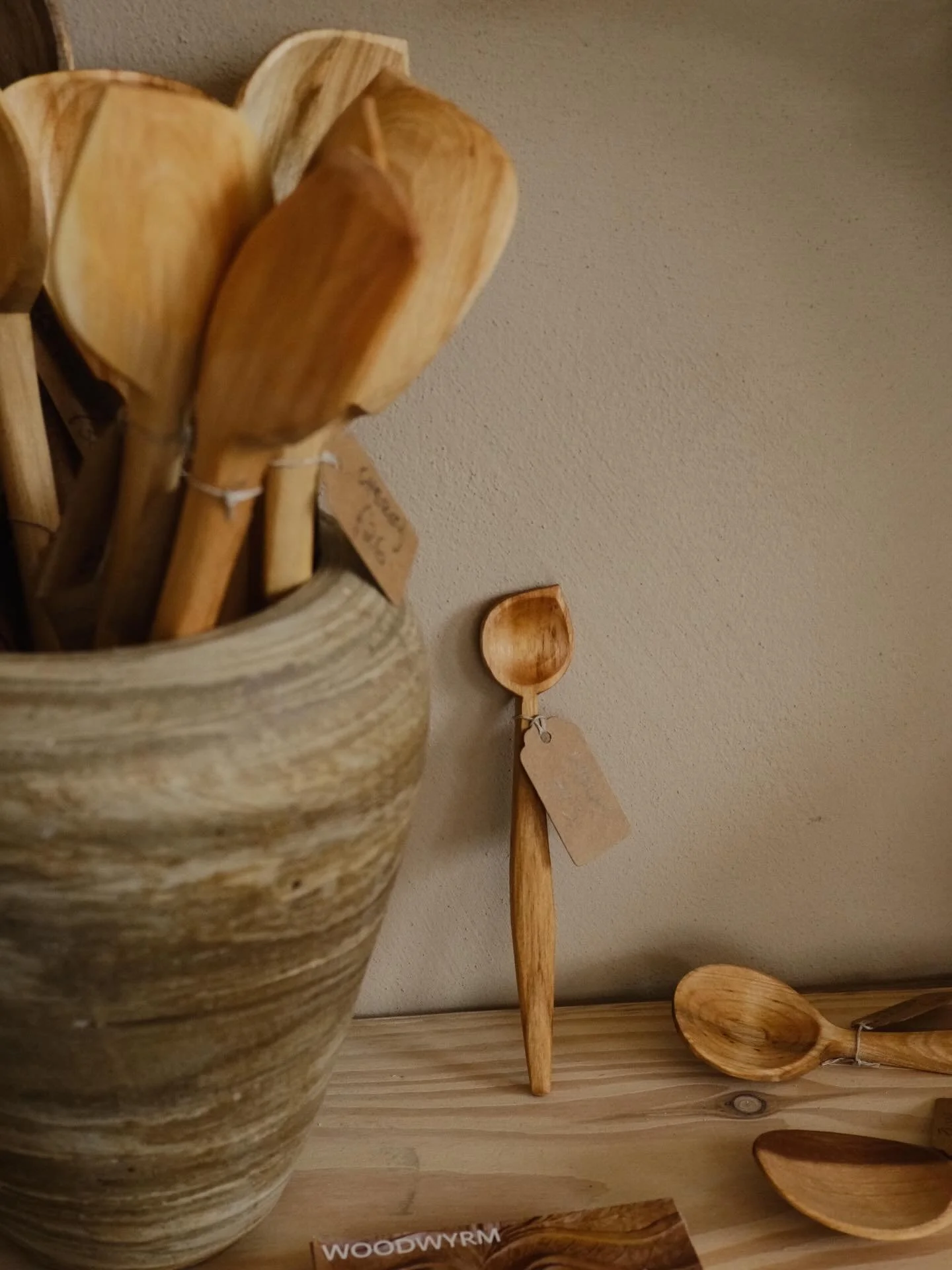 New to the studio
We&rsquo;ve welcomed a new maker into the space.
Dave Atkin of Woodwyrm, a local woodworker based in York.

Dave carves each piece by hand, working with locally sourced wood. His practice is rooted in traditional carving techniques,