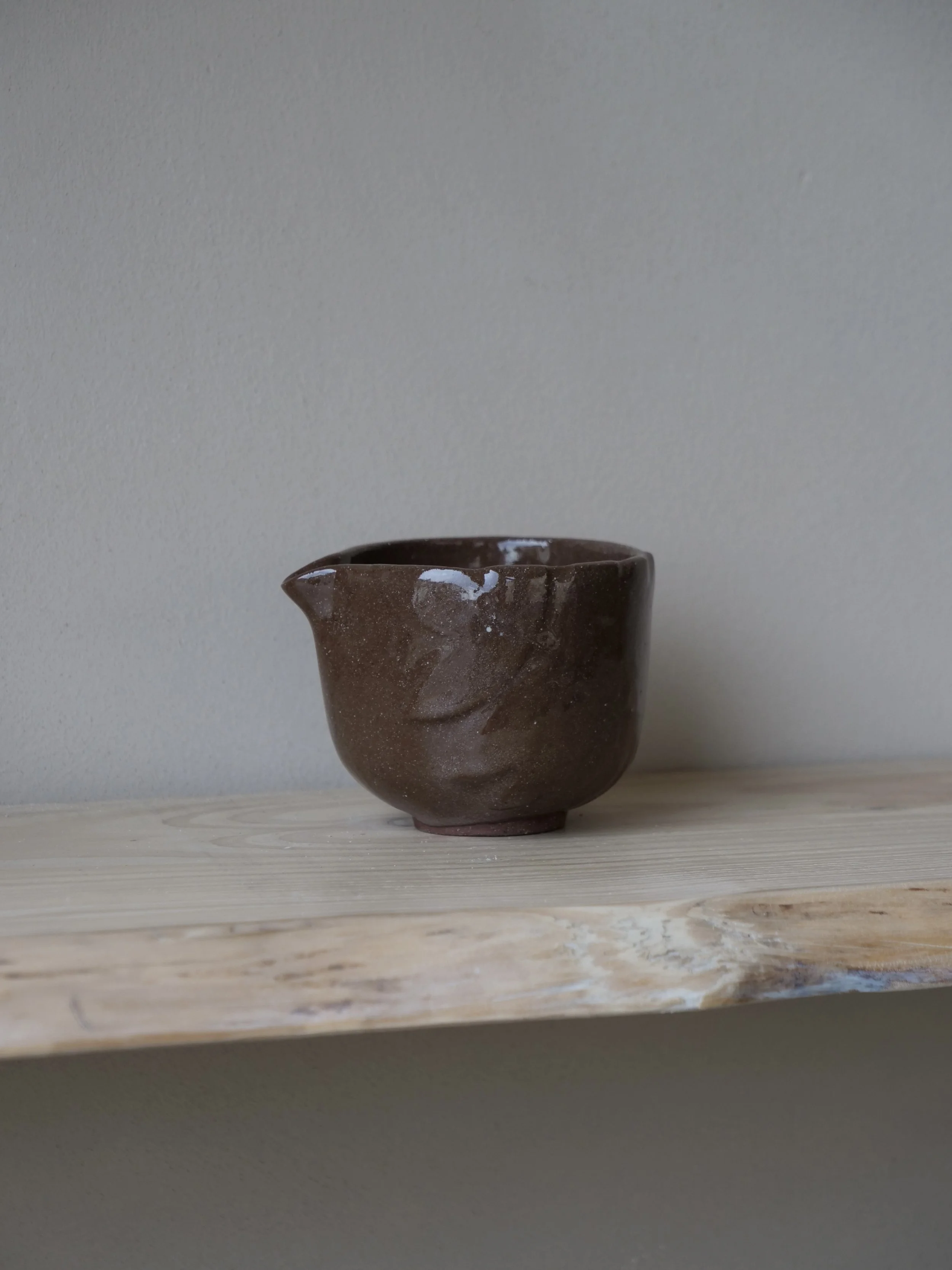 Red Stoneware Leaf Jug