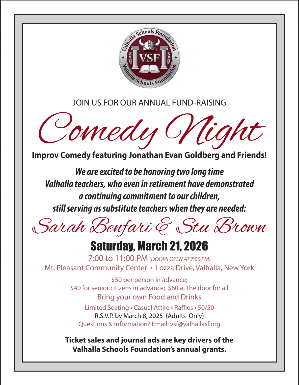 VSF Comedy Night 2026 - Senior Citizens