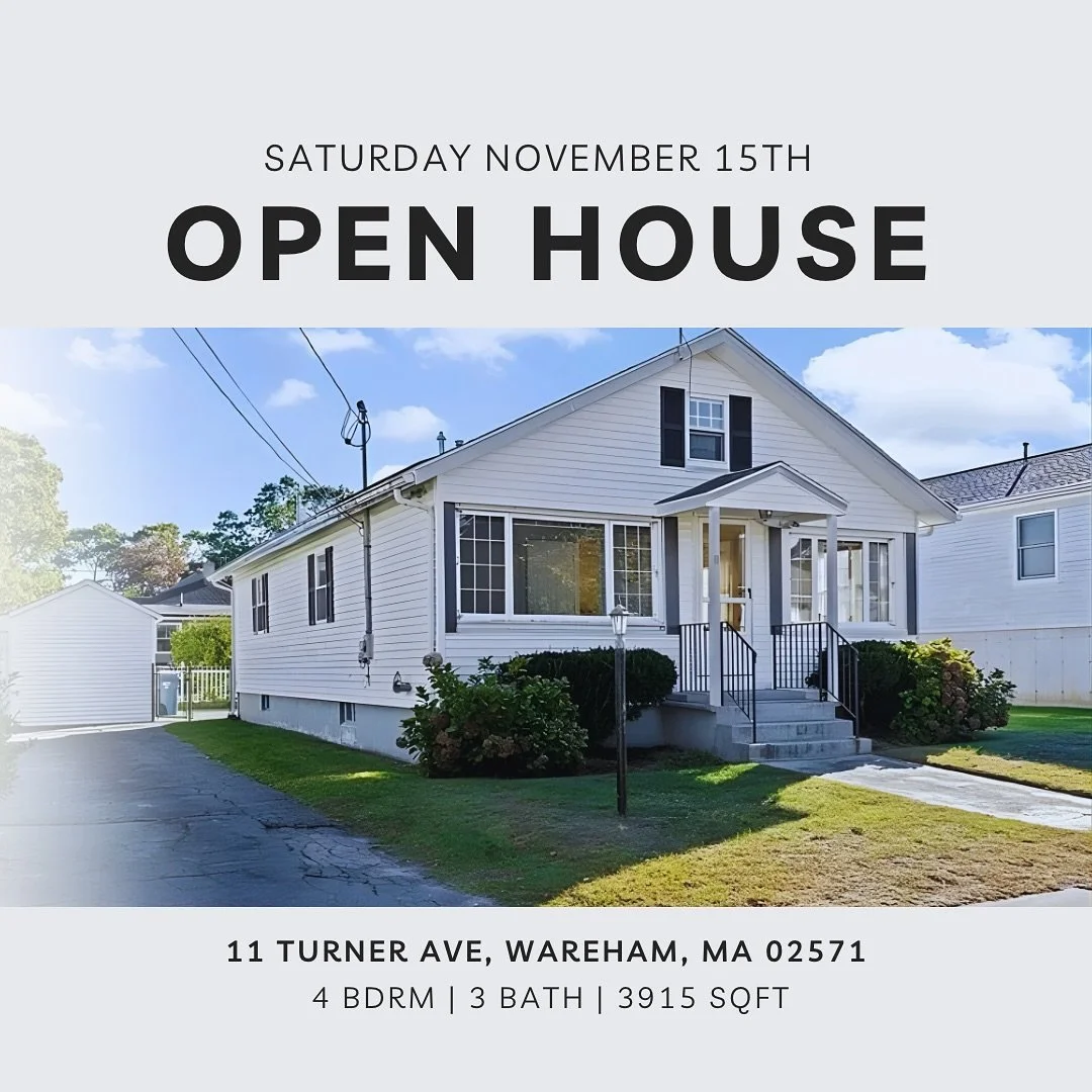 You&rsquo;re Invited! 🌊

Stop by 11 Turner Ave this Saturday from 11AM&ndash;1PM and explore this bright, beach-side bungalow. Fresh ocean breezes, warm spaces, and relaxed coastal living await. ☀️🏡

#OpenHouse #WarehamMA #CoastalLiving #BeachsideH