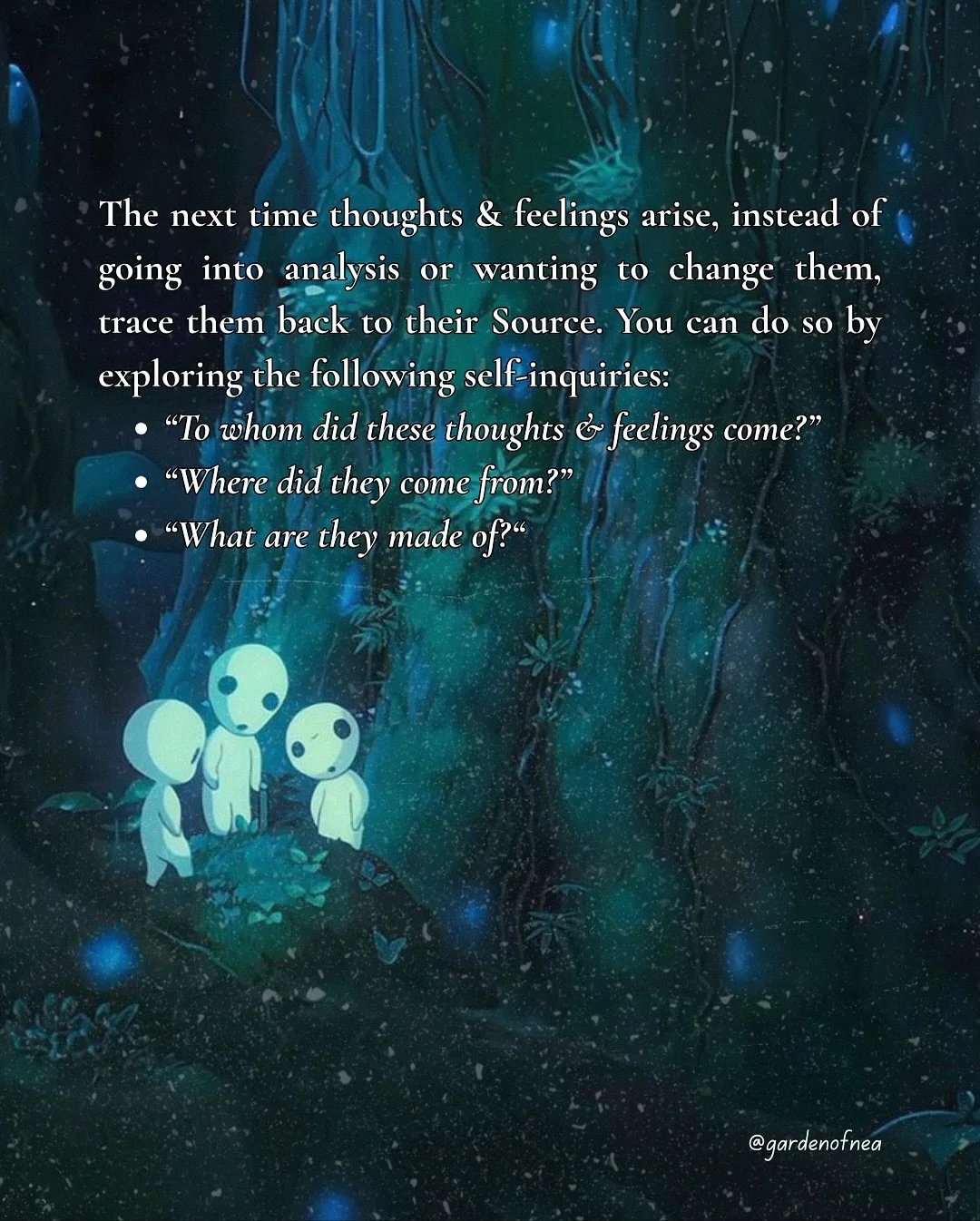 Never try to stop the thoughts and feelings. If you do, they become bigger and appear to have power over you. You think you &ldquo;have to affirm for your desires&ldquo; when you believe yourself to be something that you never were: a separate little