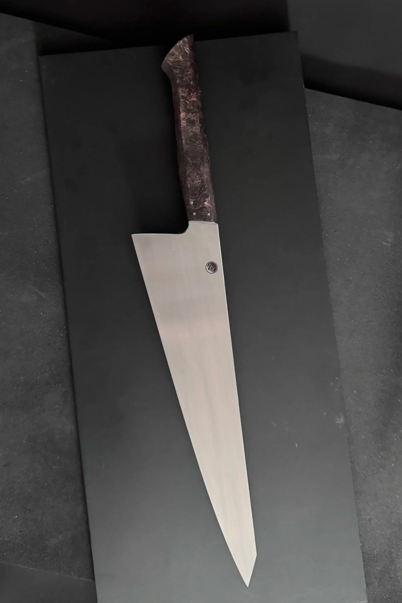 Full Tang Carbon Steel Gyuto with Copper Carbon Fiber Handle