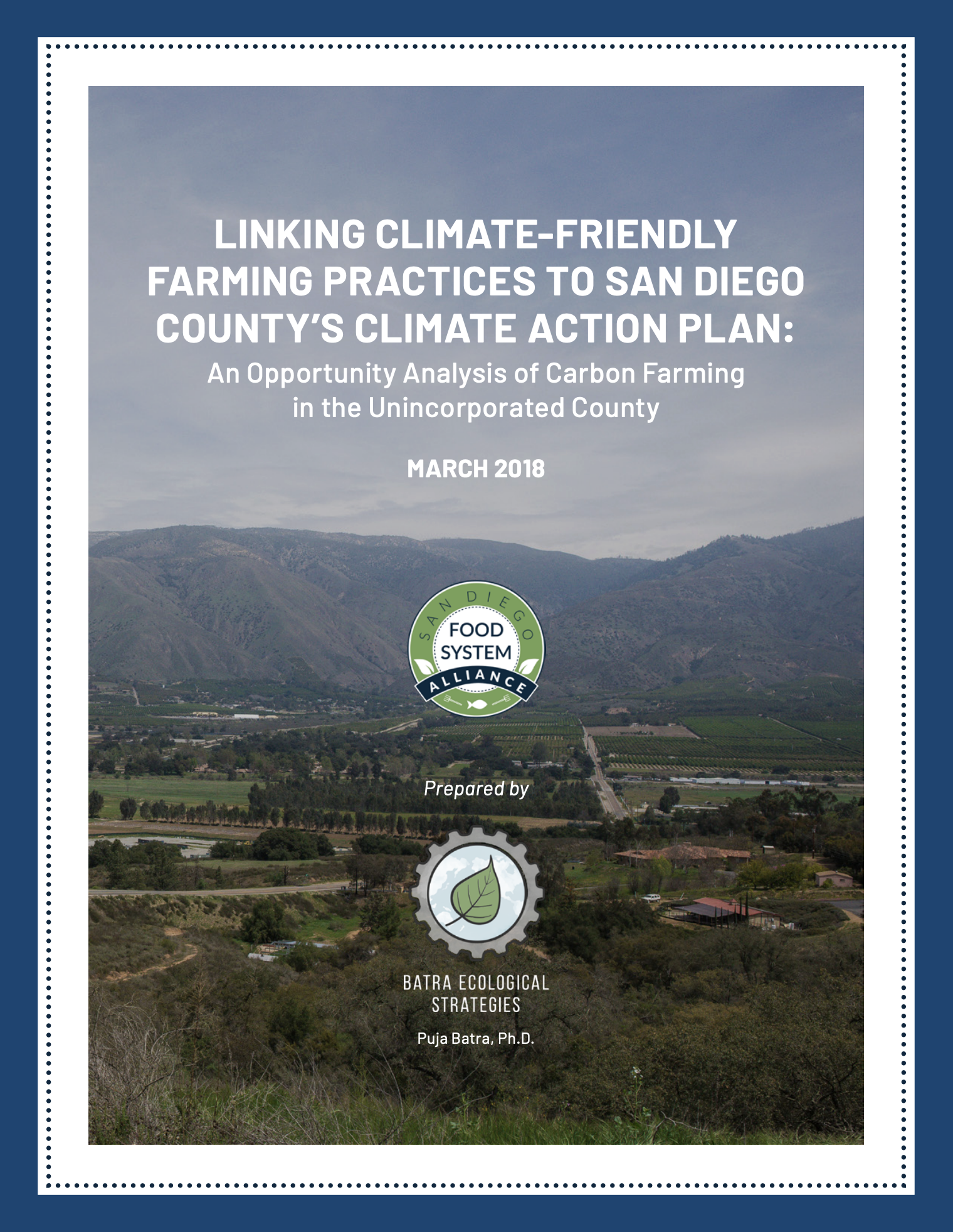Linking Climate-Friendly Farming Practices to San Diego County's Climate Action Plan