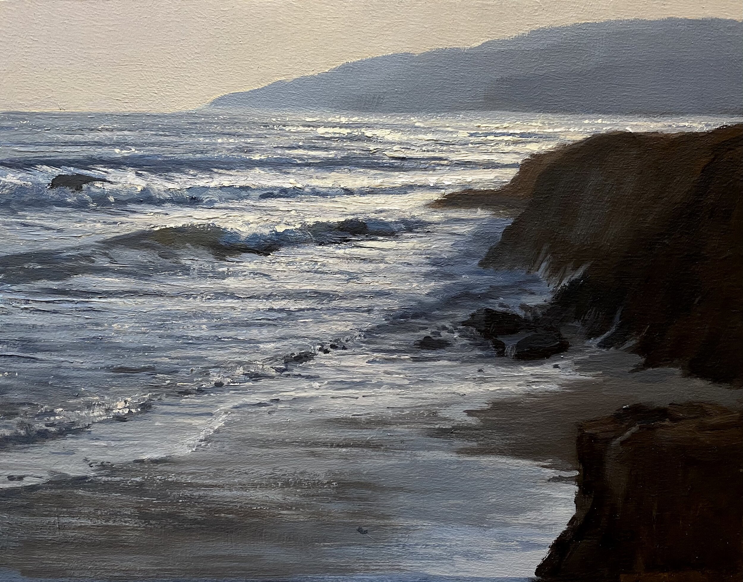 Rebecca Arguello, "Carpinteria Bluffs Trail at Seal Point," Oil on panel