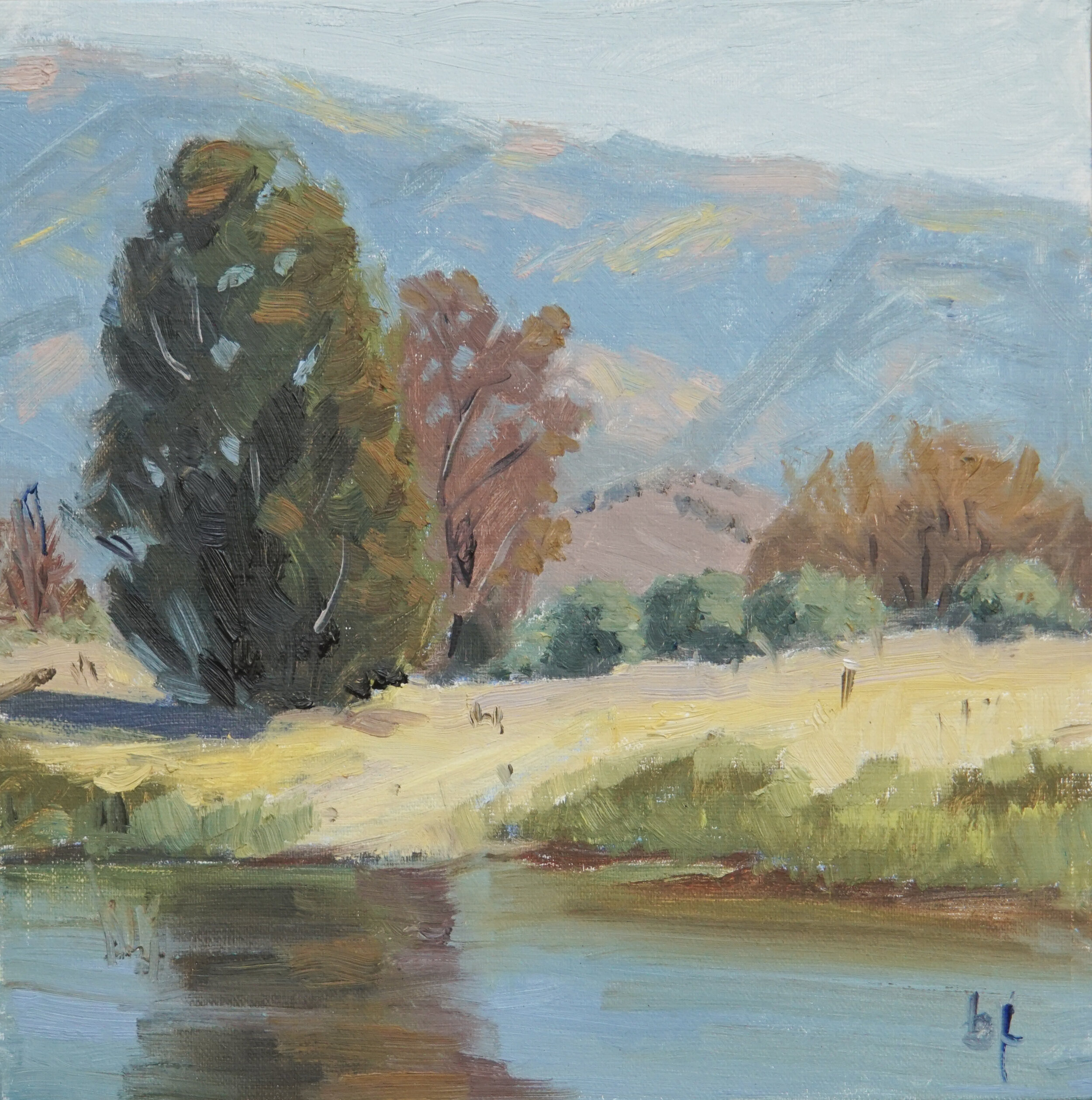 Britt Friedman, "Los Carneros Lake," Oil on panel
