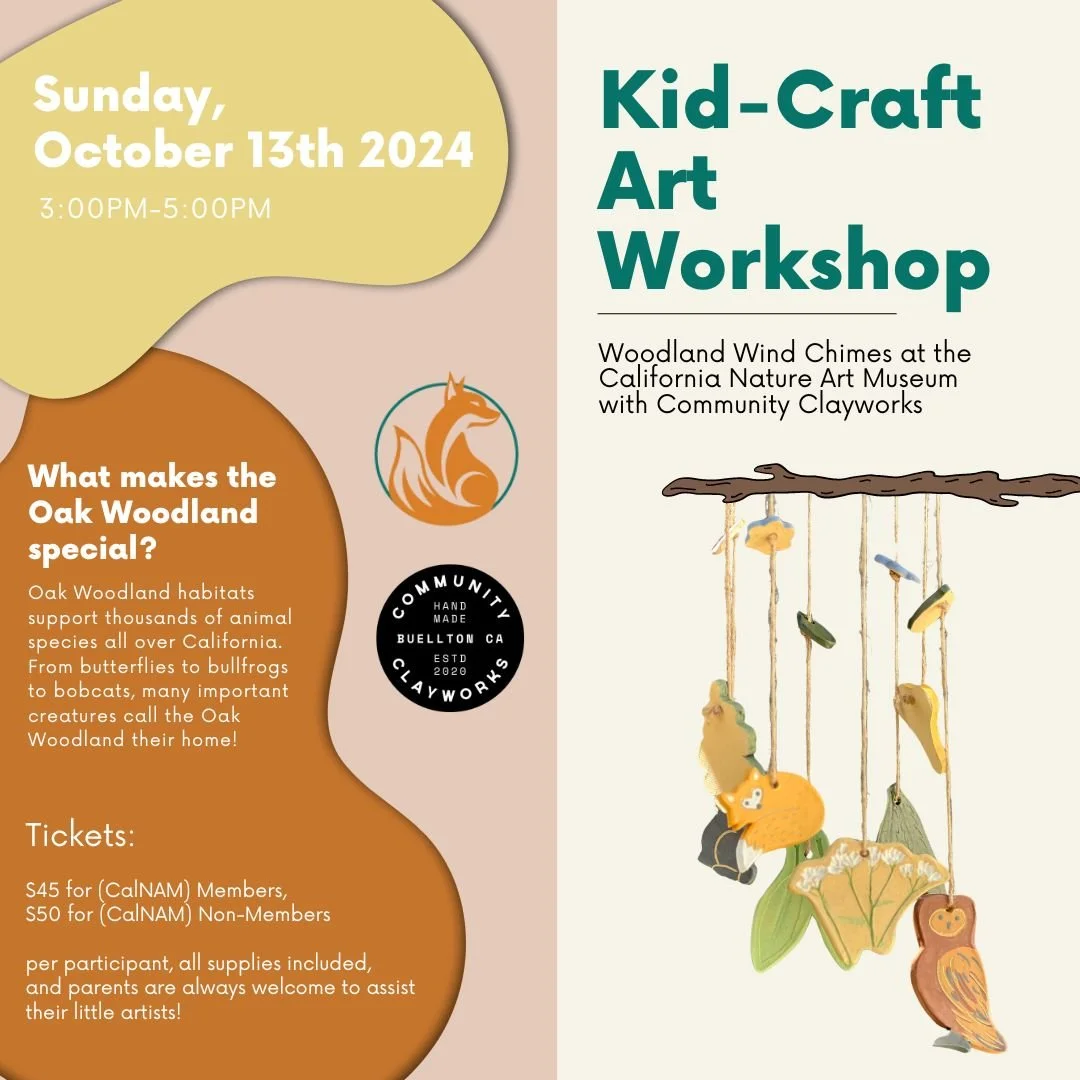 October 13th | Kid Craft Art Workshop - Woodland Wind Chimes at the Museum, with Community Clayworks