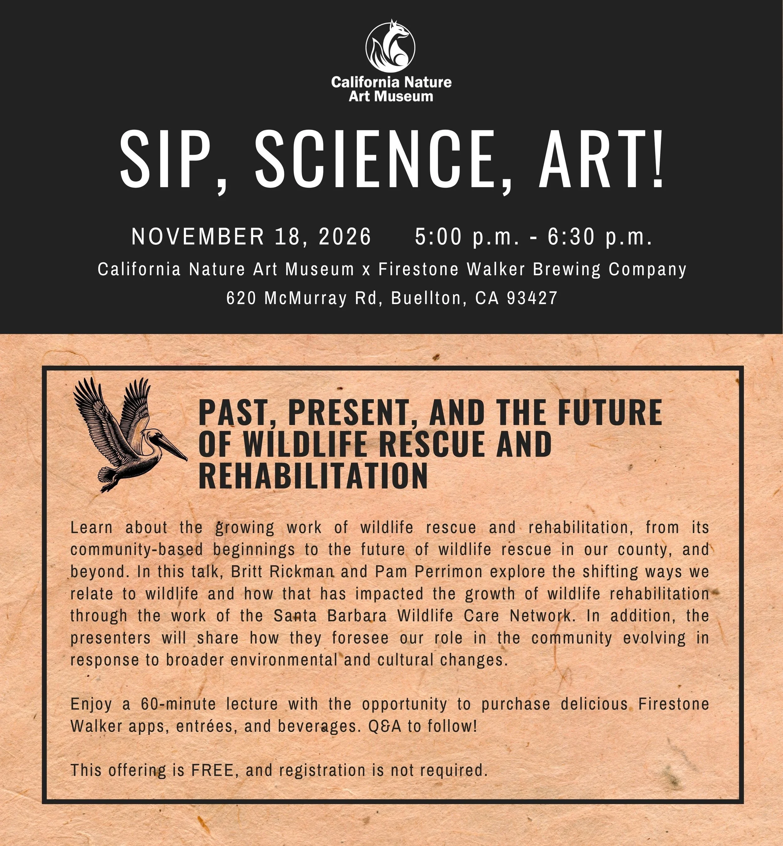 Sip, Science, Art! -  Past, Present, and the Future of Wildlife Rescue and Rehabilitation