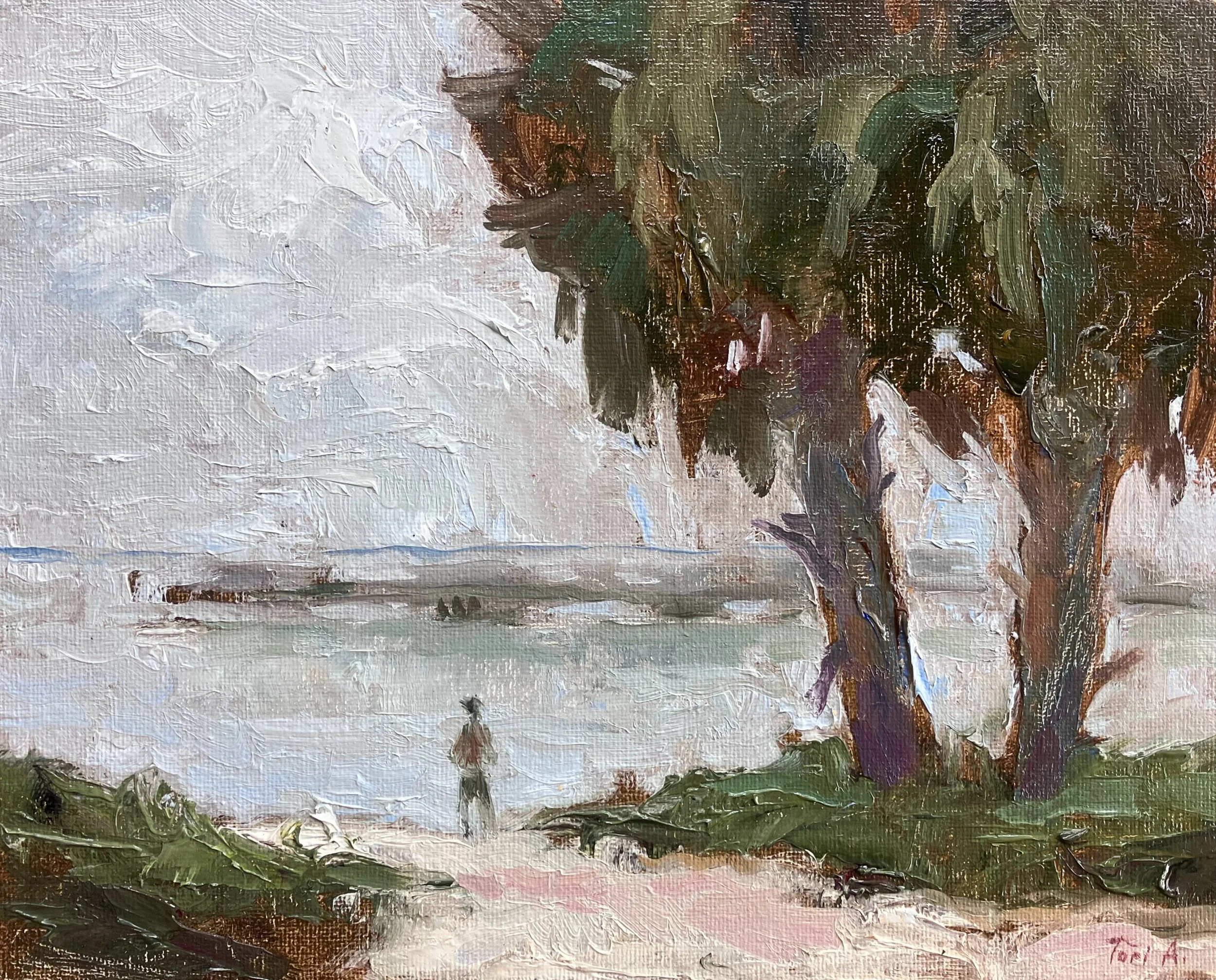 Gray Morning, oil on canvas board, 8x10 in, $260